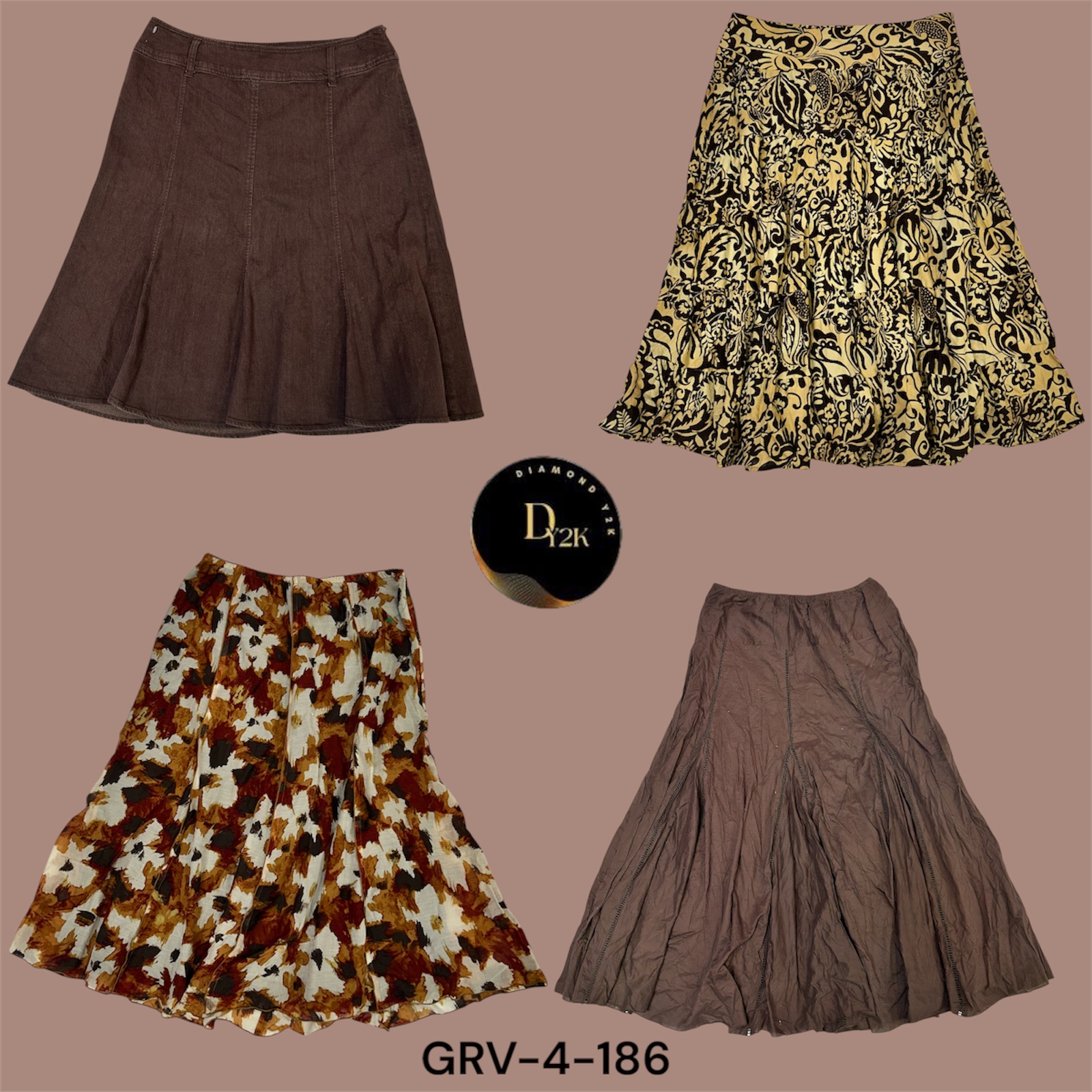 Y2K Style Brown Skirt – Soft Cotton & Y2K Fashion Goals (GRV-4-186)