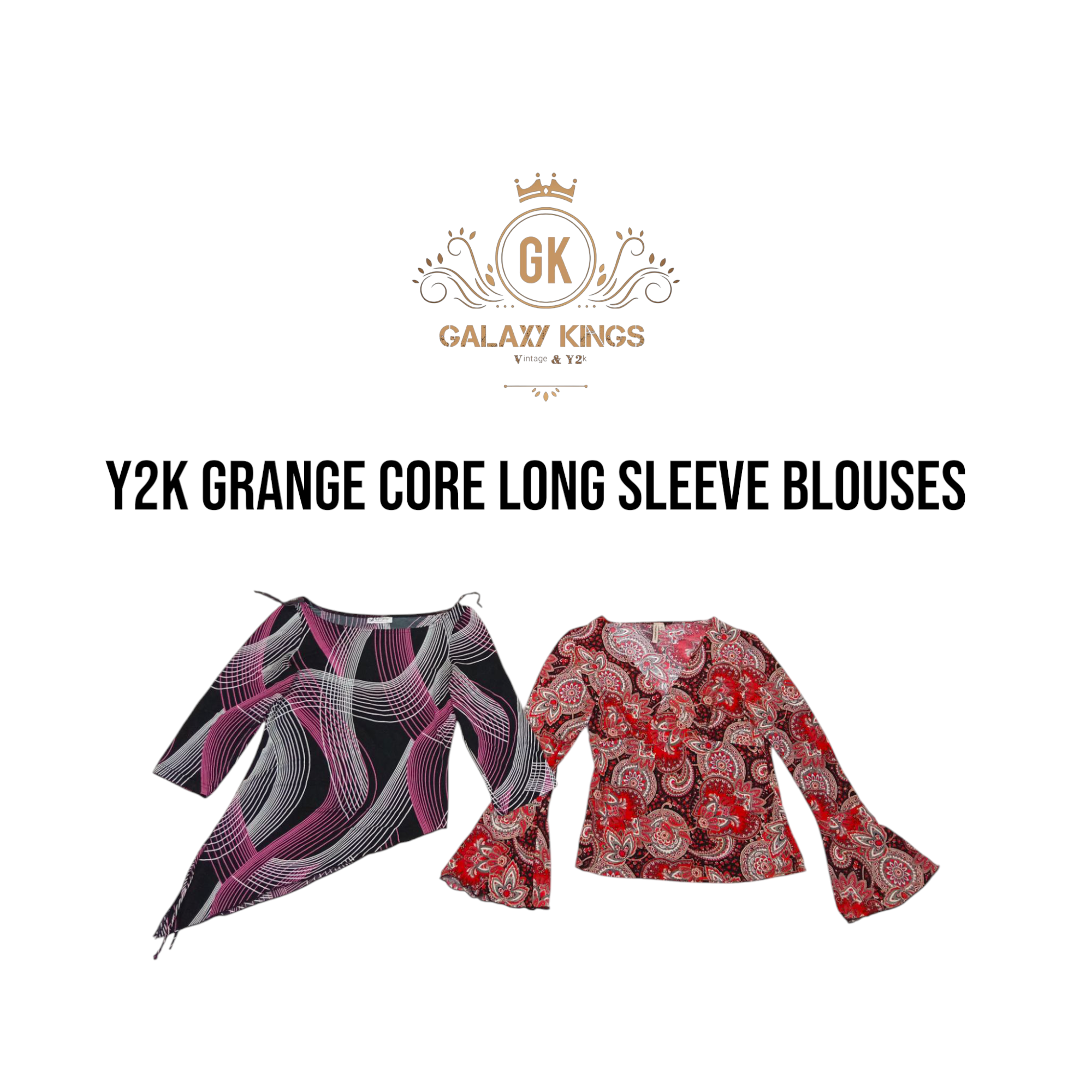 Y2k Grange Core Long Sleeve Blouses