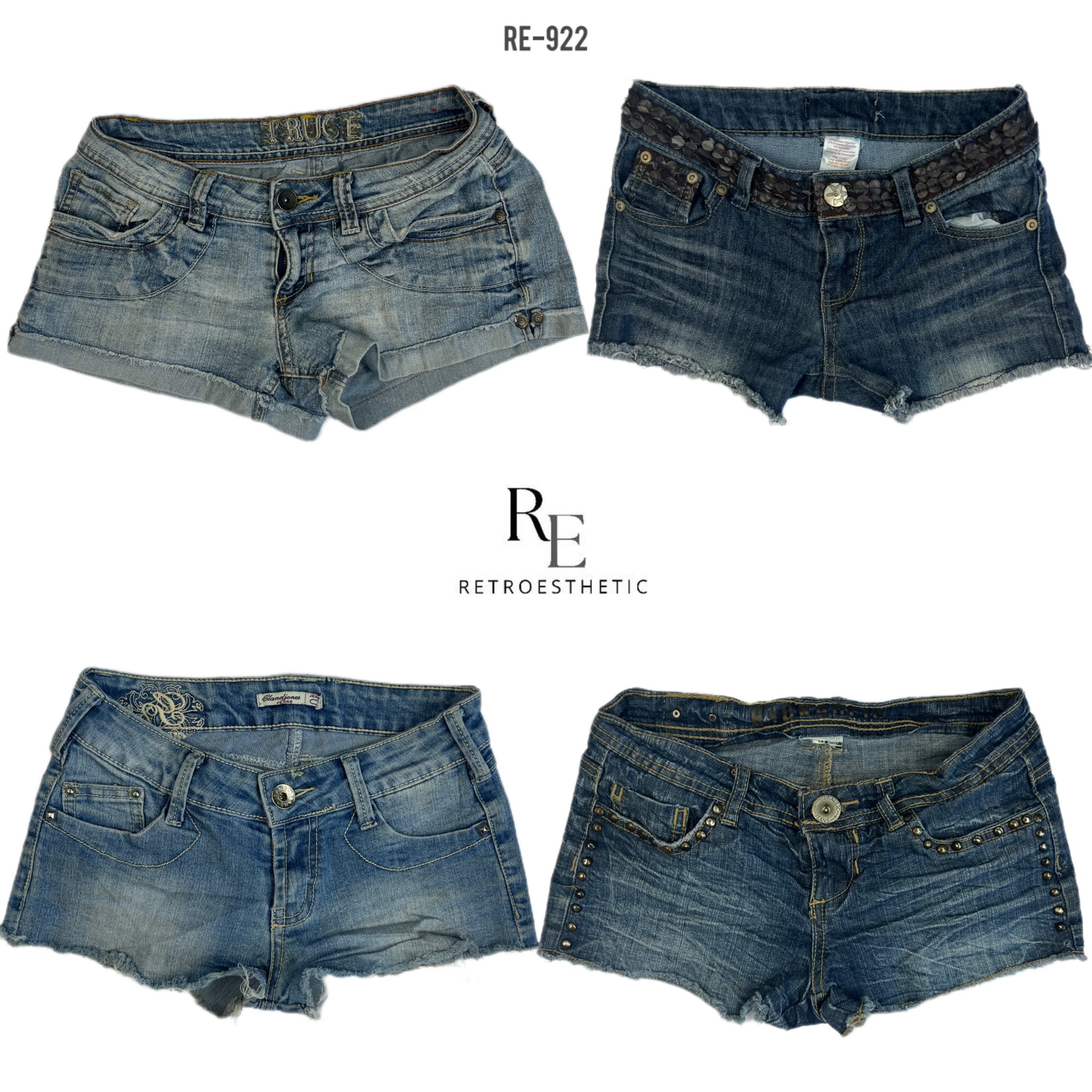 Y2K IT Girl Denim  Mini Shorts (RE-922)