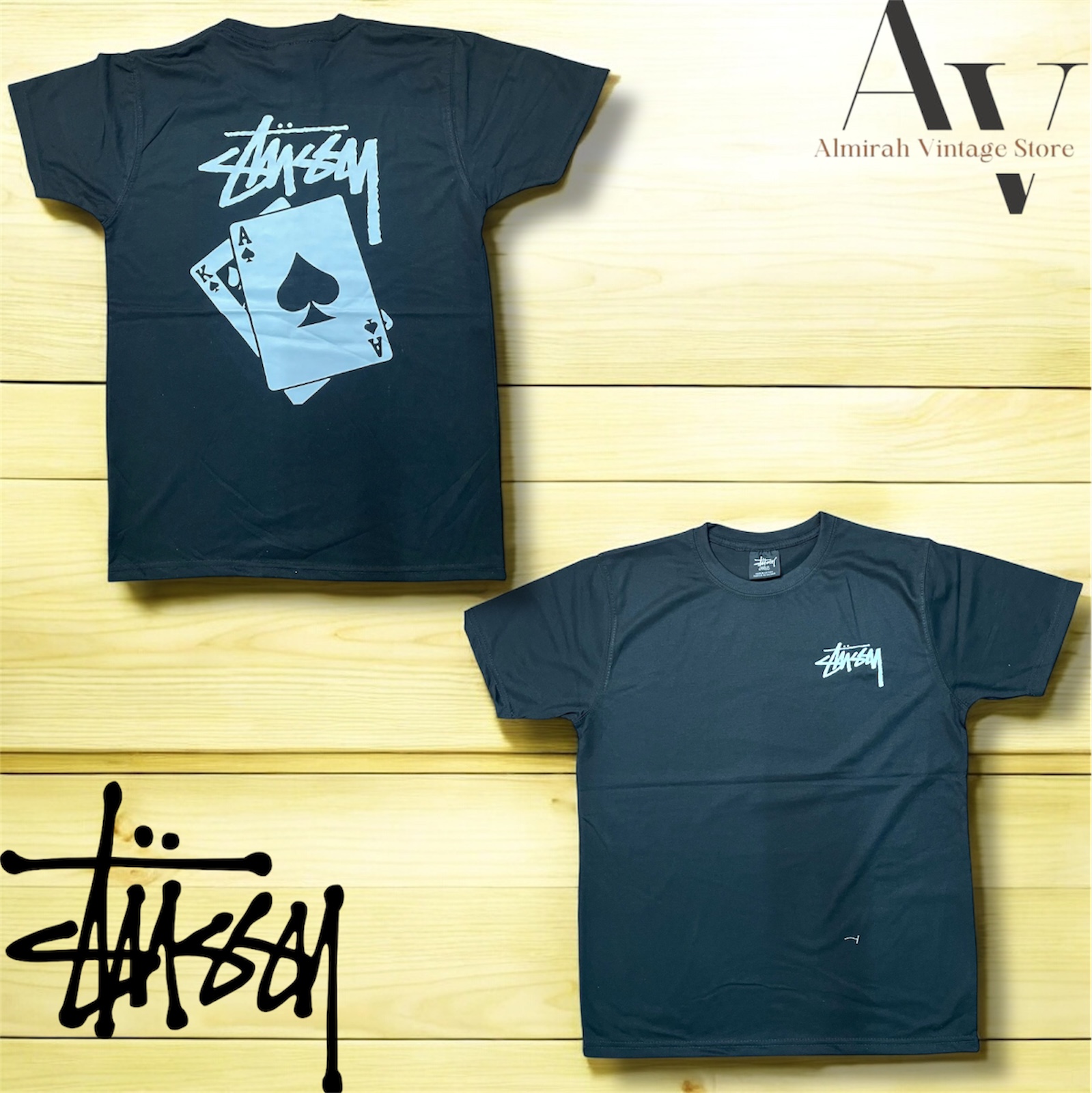 Stussy rework style pocker card T shirts
