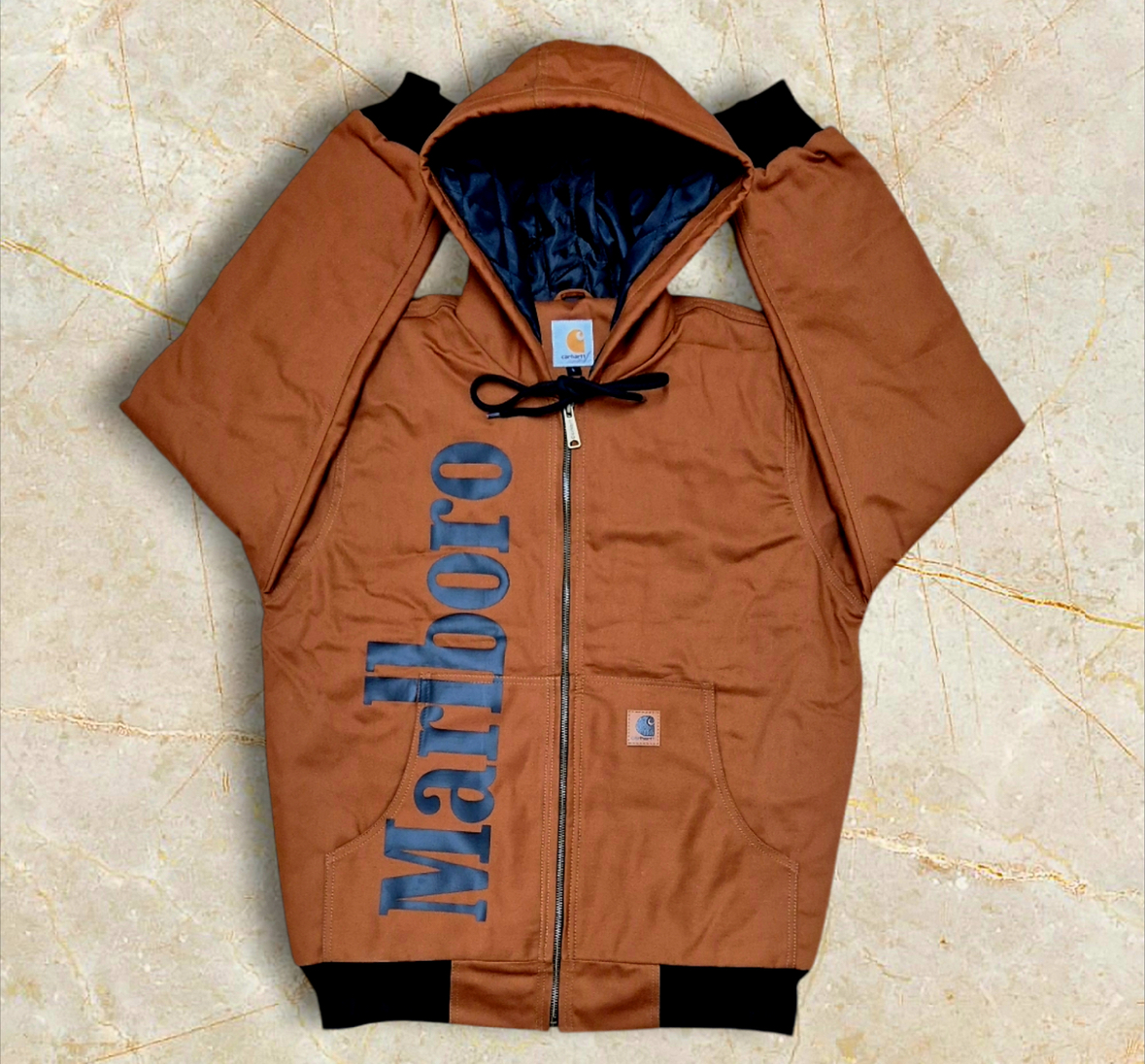 Jacket Marlboro in stile rework Carhartt