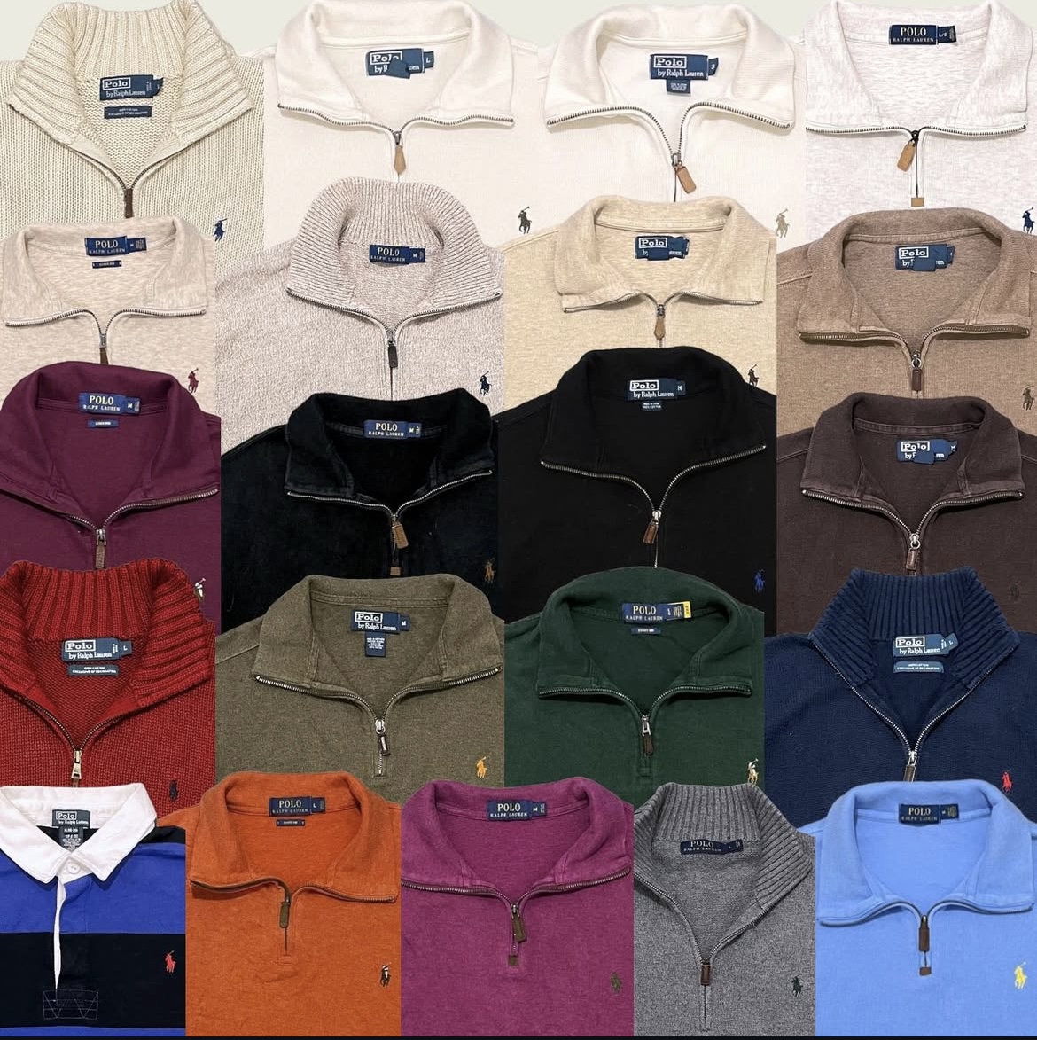 Ralph Lauren 1/4 Zip und Kabelstrickpullover 50 Stück