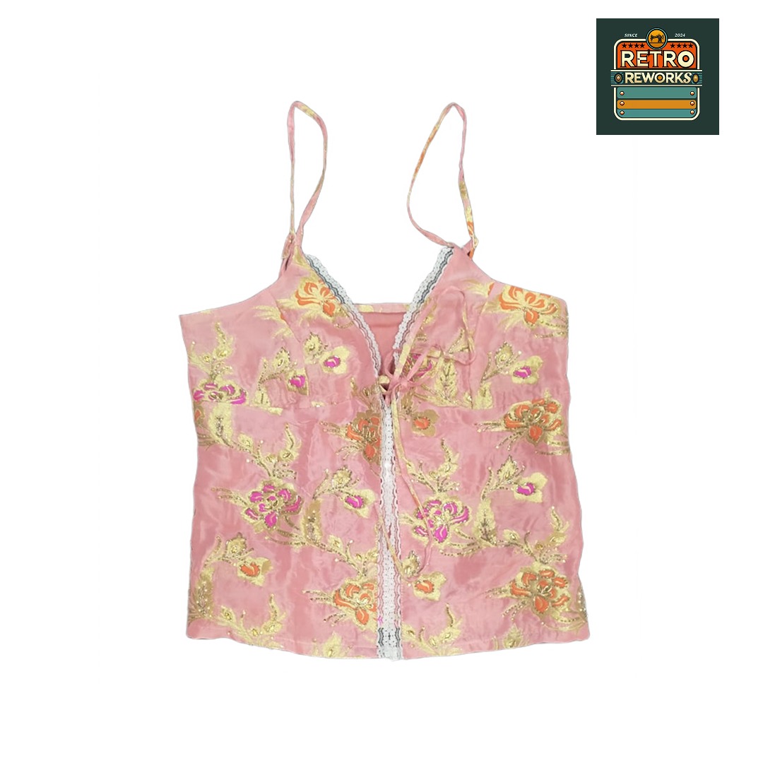 SS25 Silk Dreams – Reworked Khaddi Lace Cami Tops