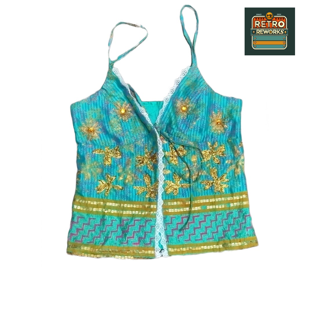 SS25 Silk Dreams – Reworked Khaddi Lace Cami Tops
