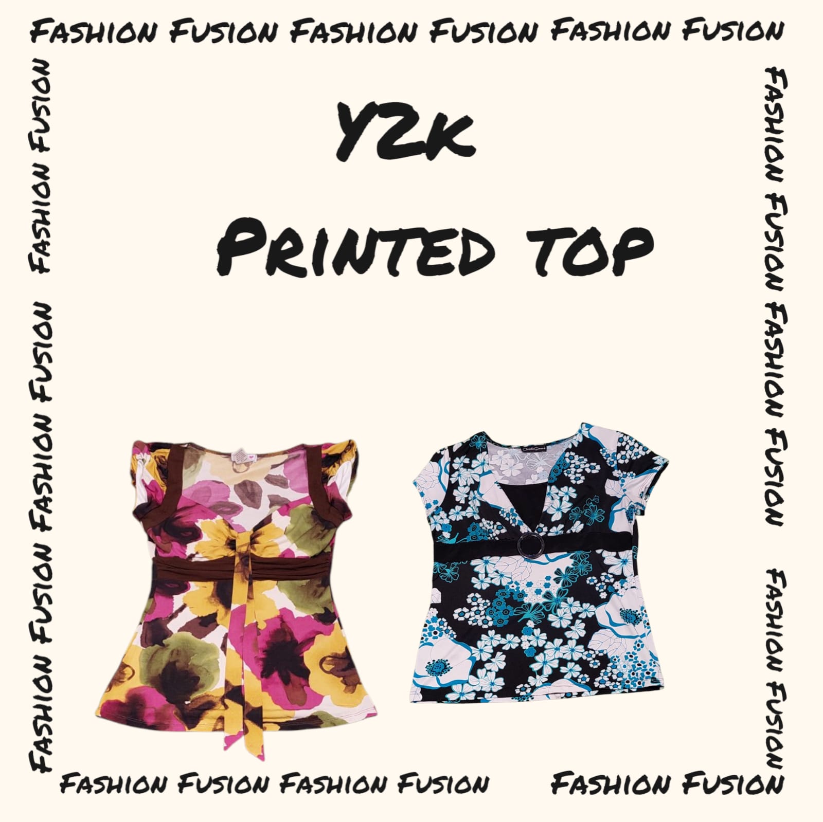 (FF-814) Y2k Bedruckte Tops