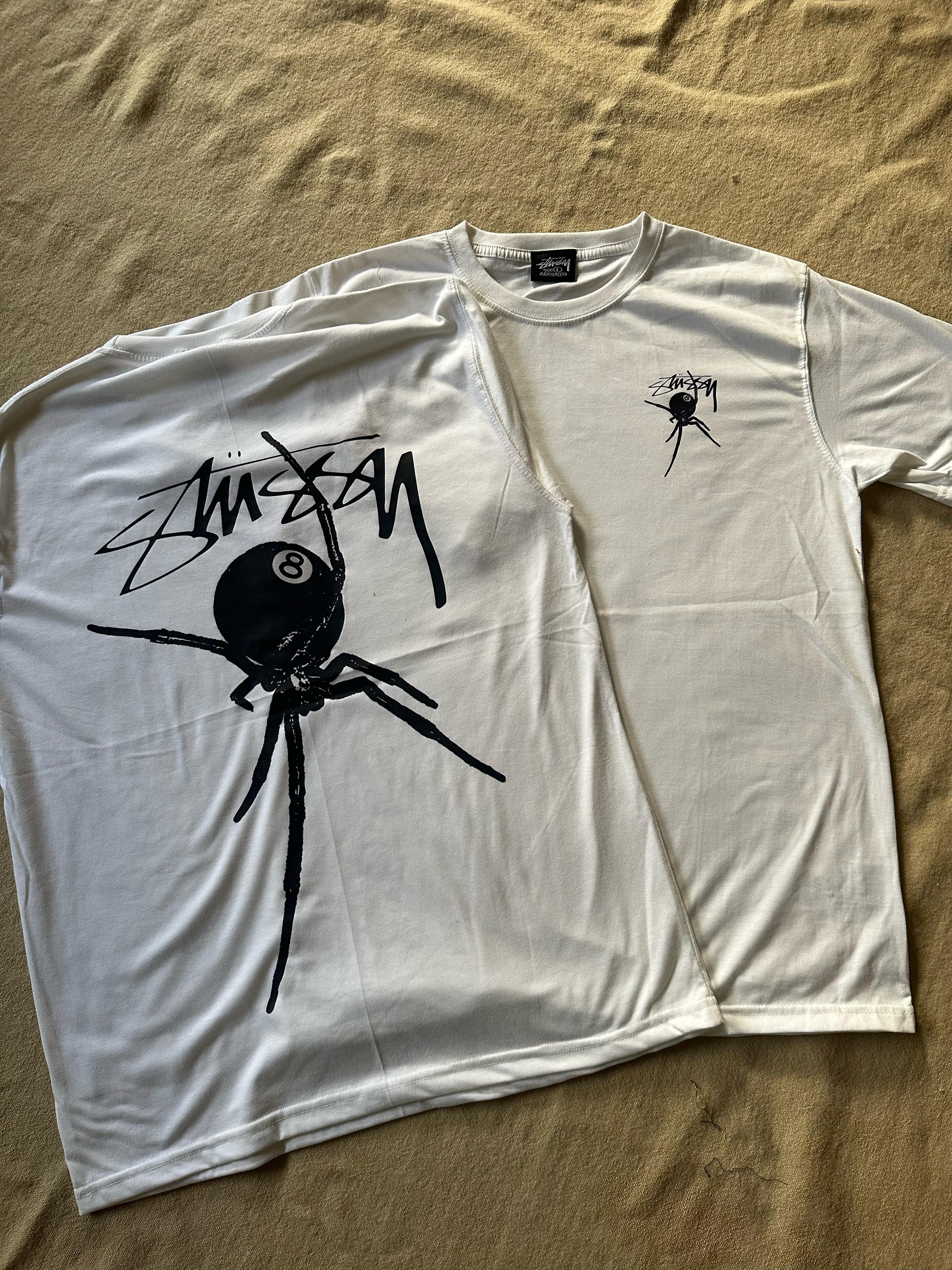 Stussy rework style white spider tees 20 pcs | Vintage Wholesale