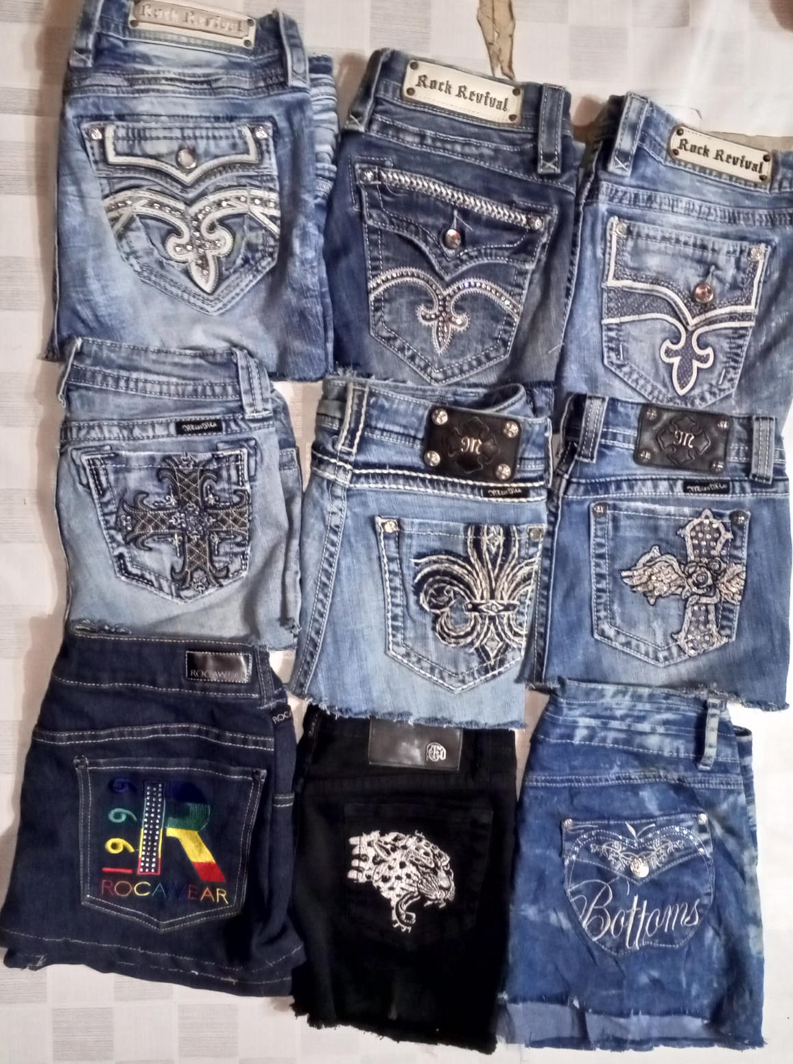APPLE BOTTOM MISS ME ROCK REVIVAL AND OTHER MIX BRANDS MINI SKIRTS (ID 488)