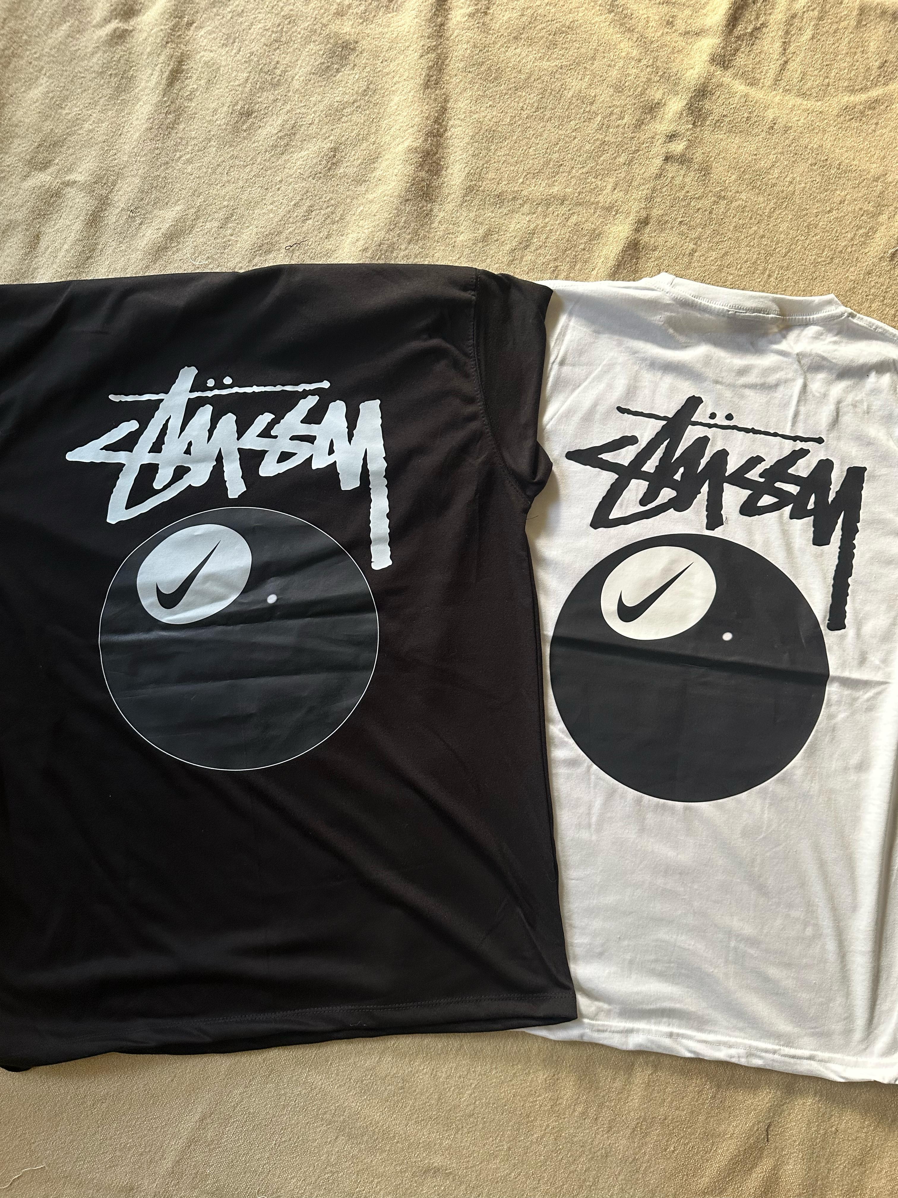 Stussy Rework Style Nike Ball White and Black Tees 20 pcs