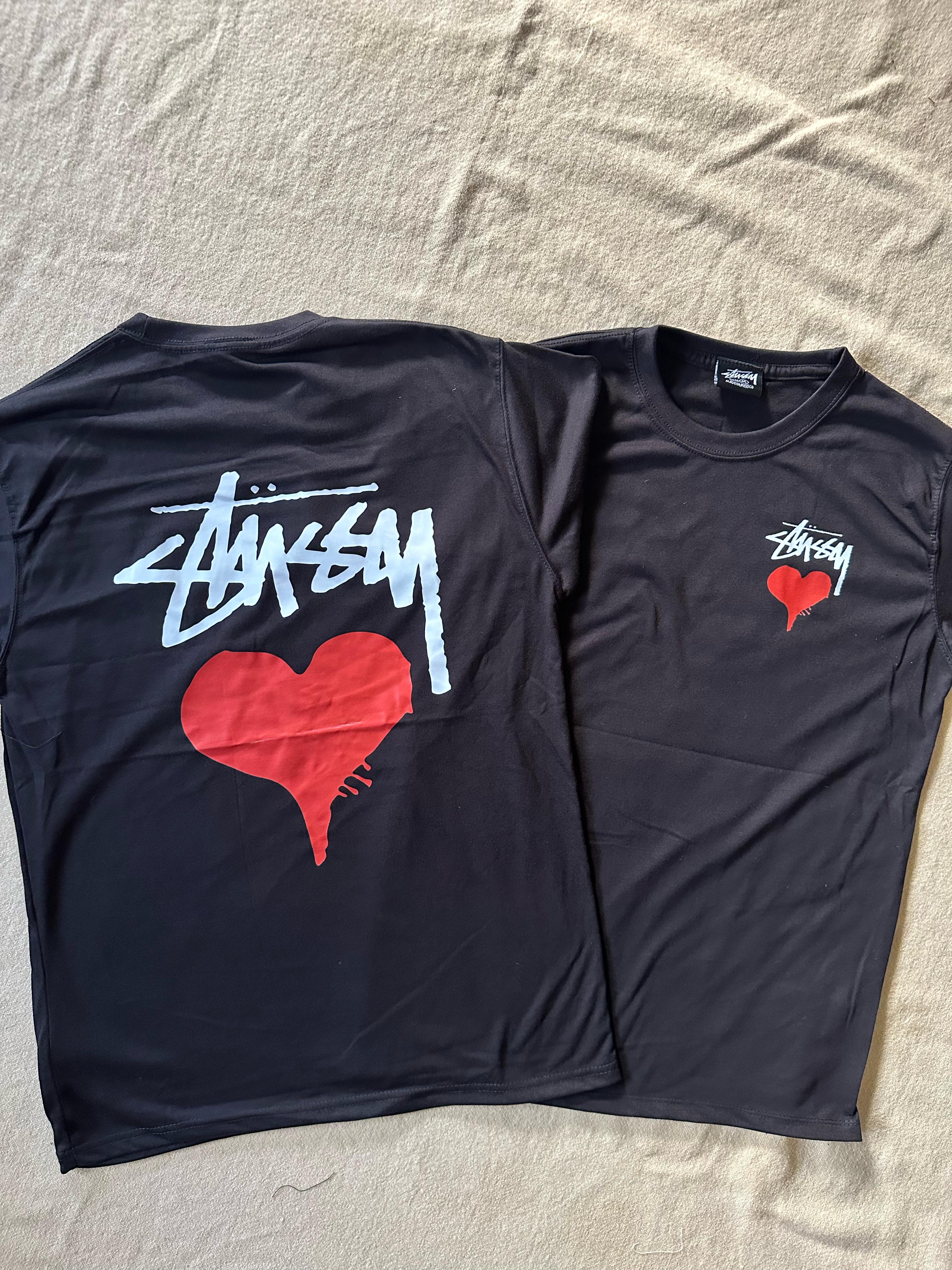 Stussy Rework Style Heart Black Tees 20 Pcs | Vintage Stussy Rework Style Heart Black Tees 20 Pcs | Vintage