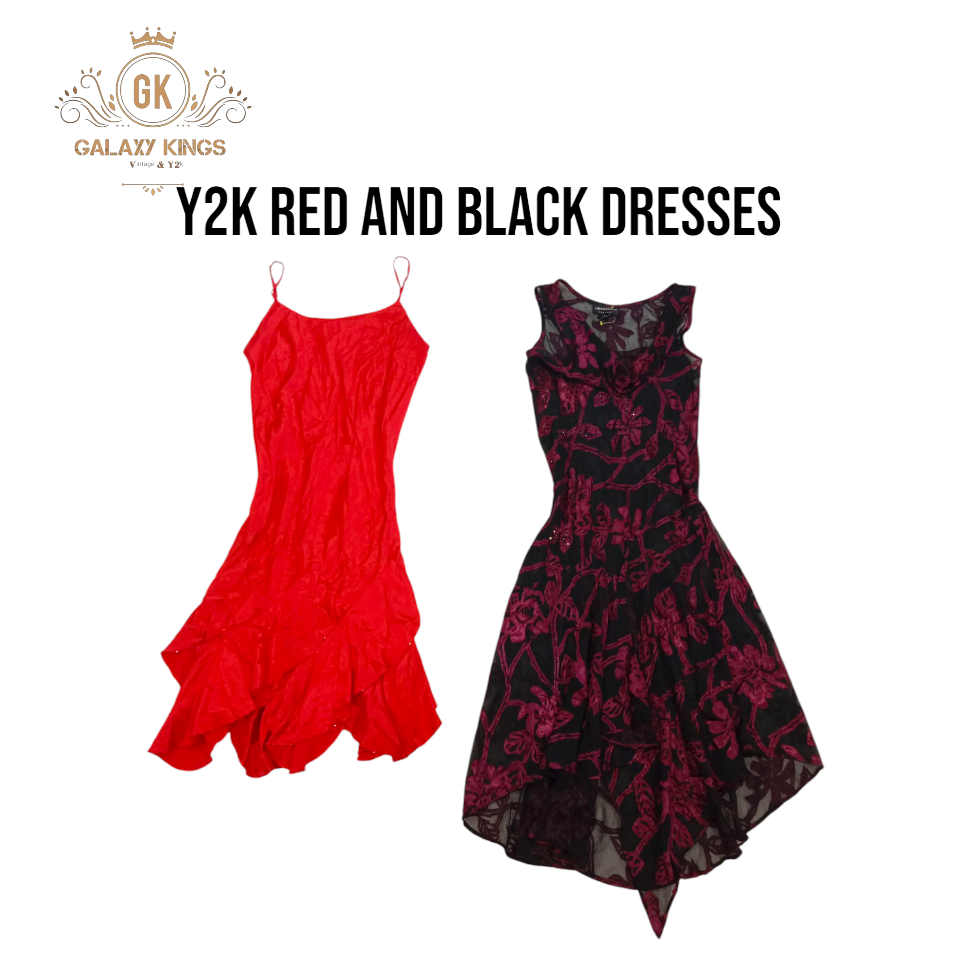Y2k Red Black Mixed Dresses