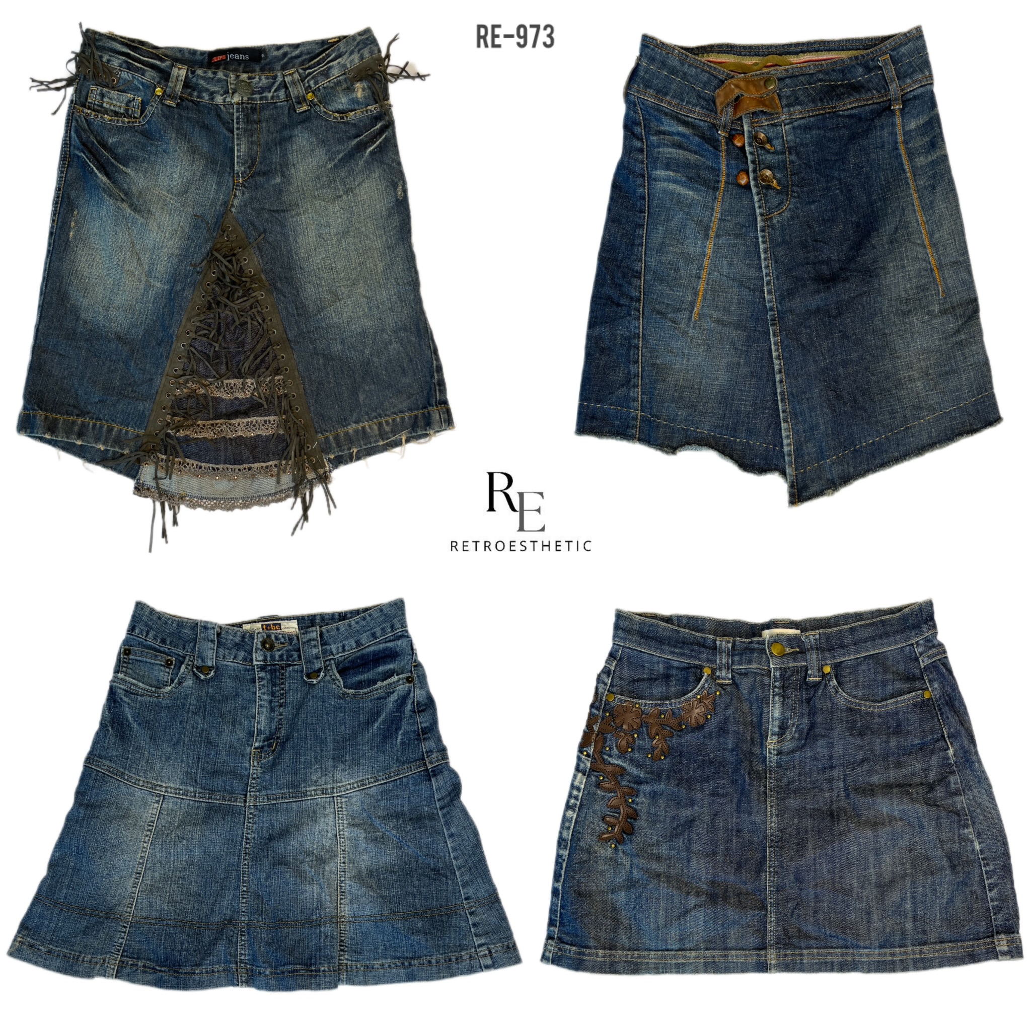 Y2K Britney Ära Denim Midi-Röcke (RE-973)