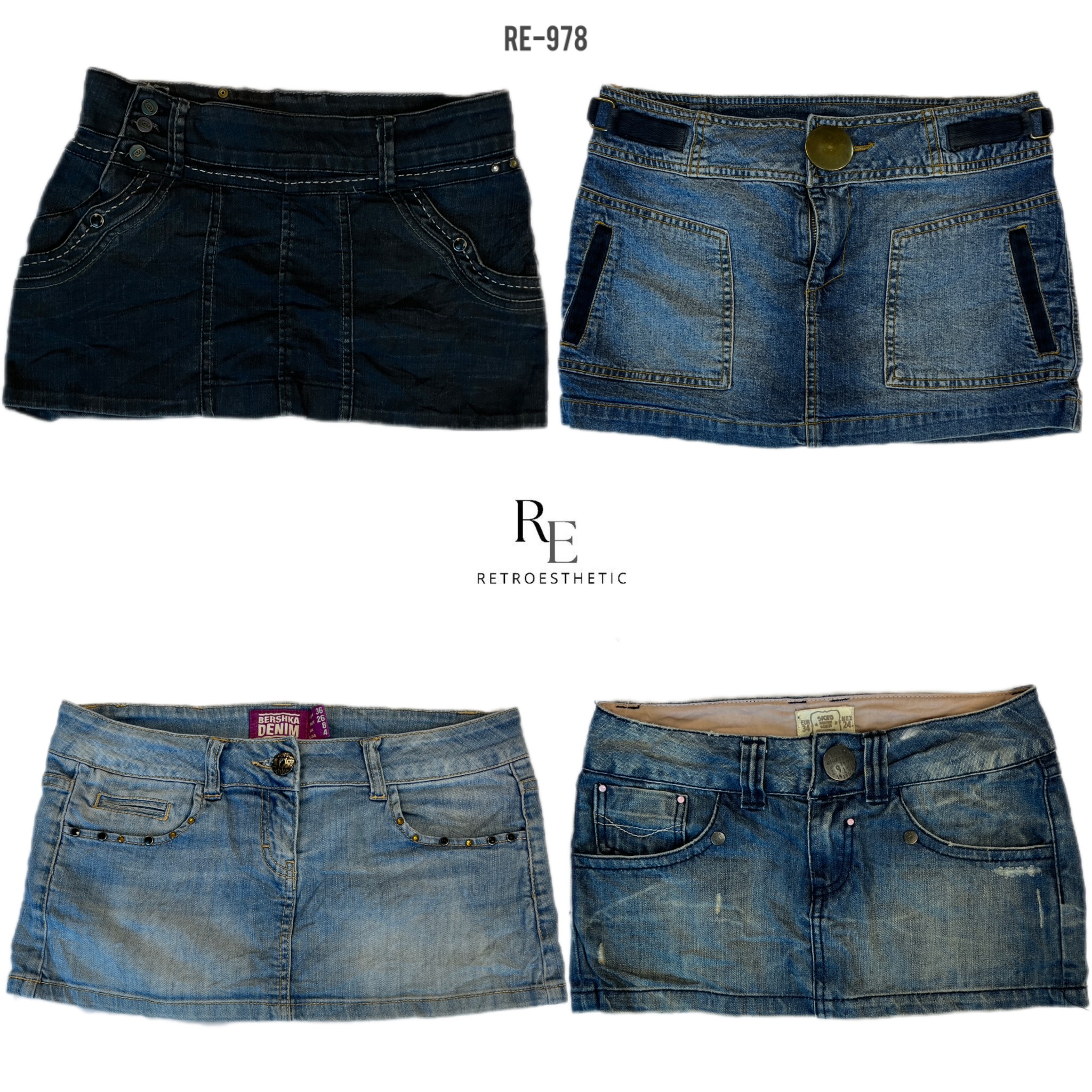 Y2K Britney Era Denim Micro Mini Skirts (RE-978)