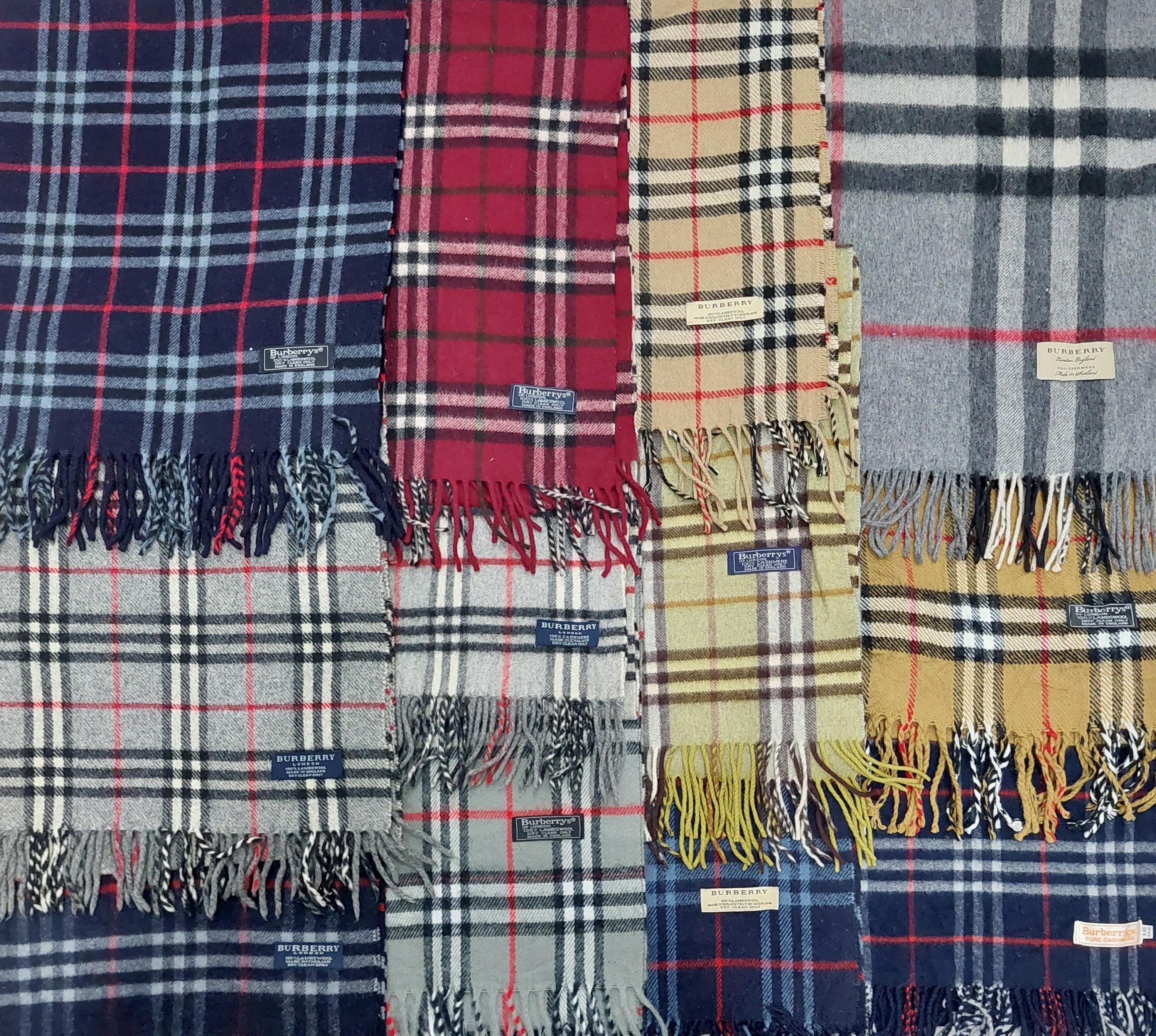 Branded Burberry Scarves - 18 Pieces