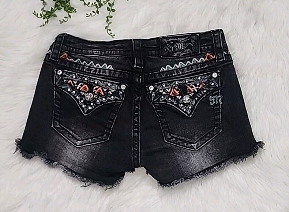 Miss me rock revival true religion mini shorts
