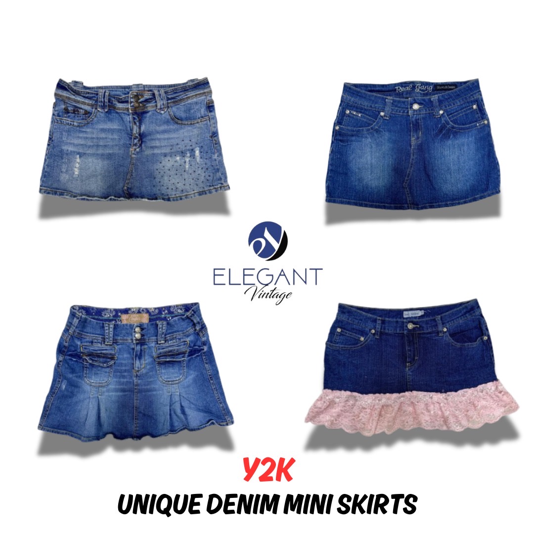 Y2K Unique Denim Mini Skirts - 12 pieces - EV0209