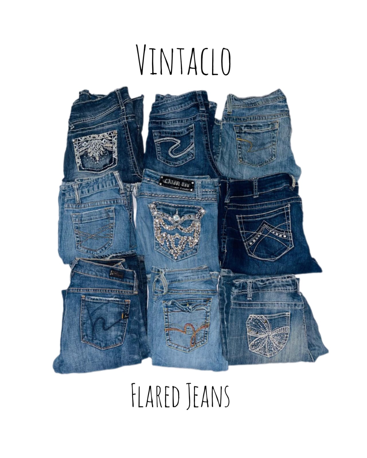 VTO-001 Embelished flare jeans