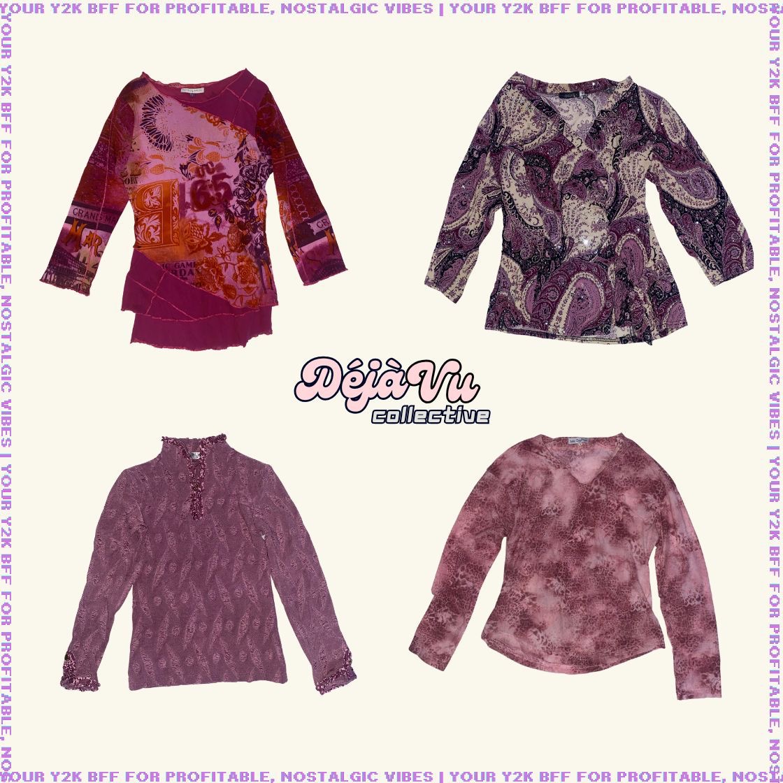 Y2K Purple Haze European Mesh Tops (DVC#1)