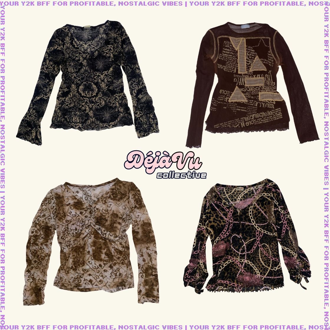 Tops en maille européens Grunge Y2K sombres et mélancoliques (DVC#7)