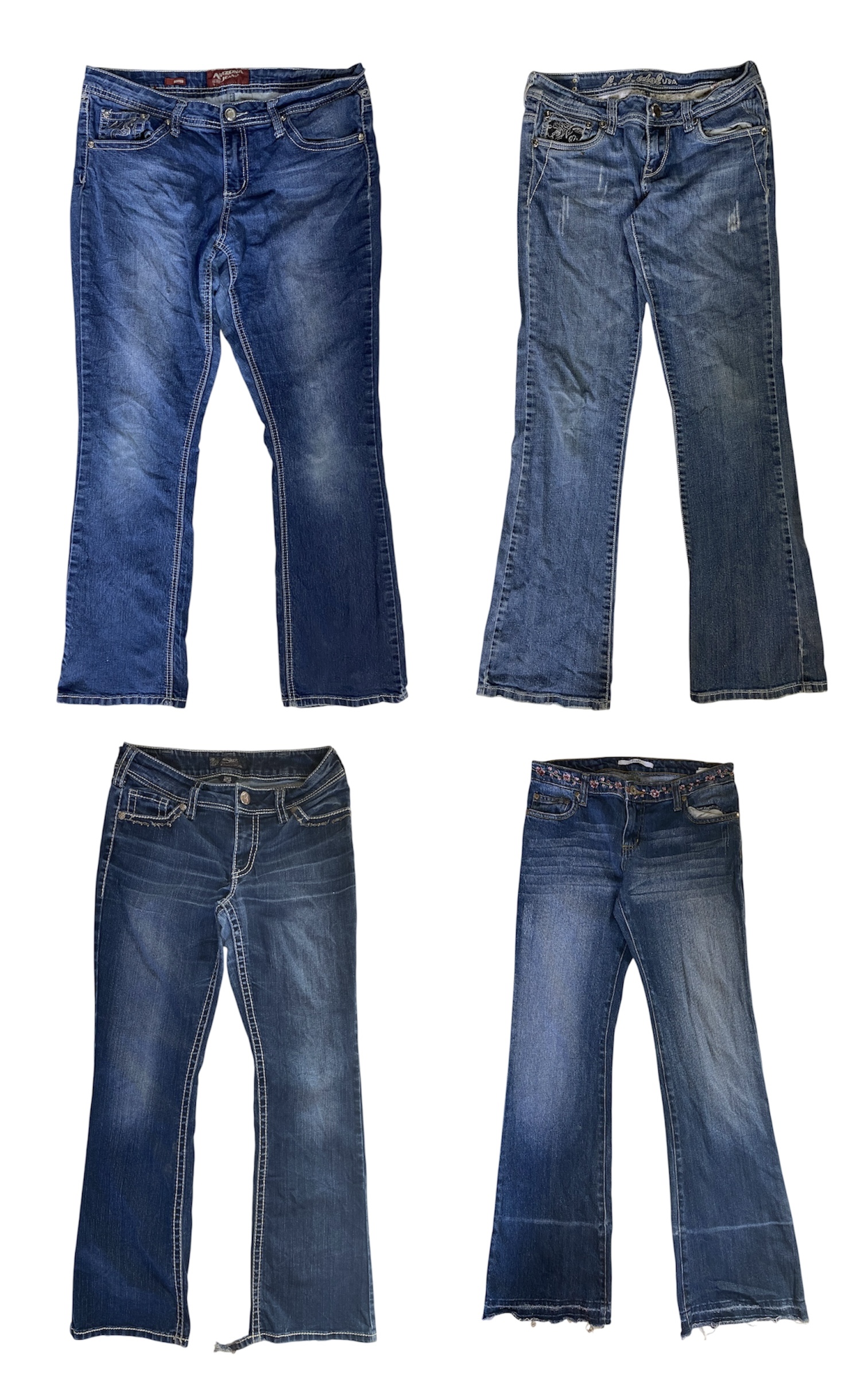 Retro Y2K Denim Lot – Jeans a zampa d'elefante (TS:524)