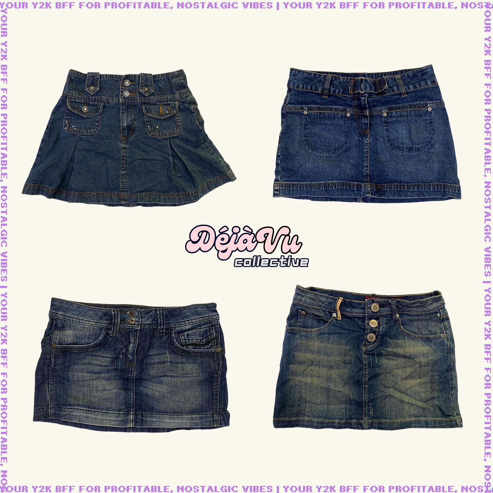 Jupes en denim micro mini de l'ère Britney Y2K (DVC#14)