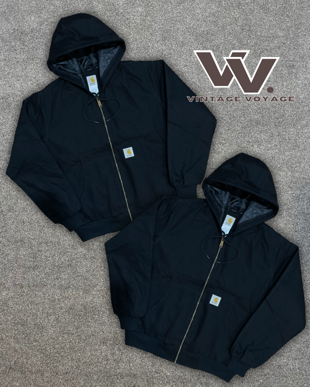 Carhartt rework style Black hooded jacket MOQ 25pcs #2525
