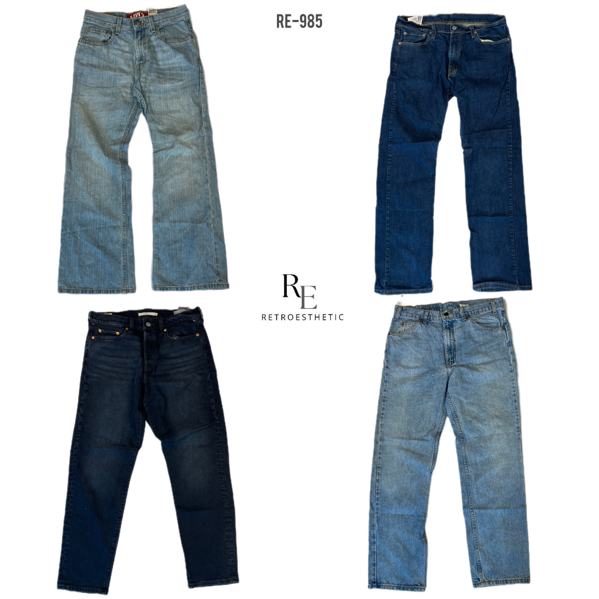 Jeans de Denim Levi's com Marca (RE-985)