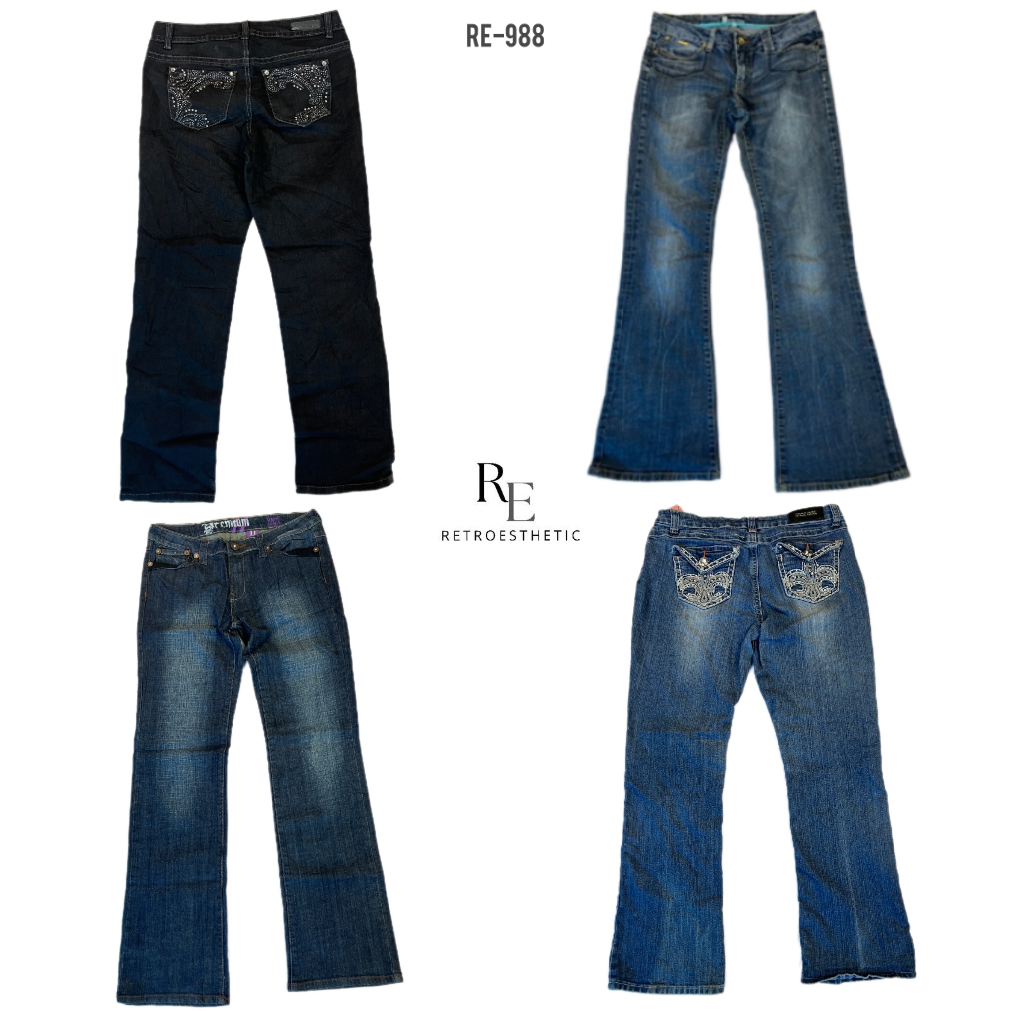 Jean en denim embellis Y2K IT Girl (RE-988)