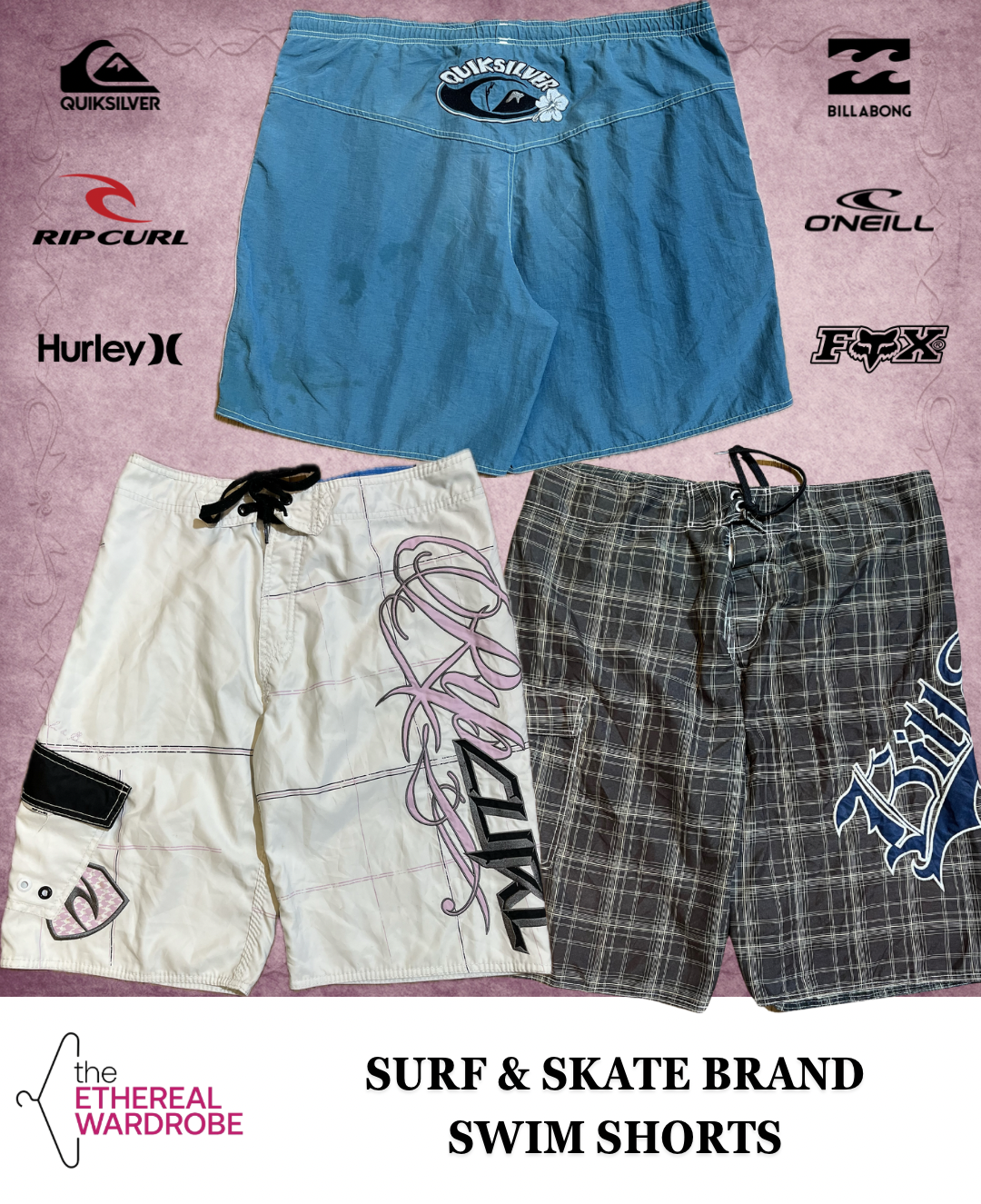 Surf & Skate Brand Swim Shorts 20pcs including Quiksilver, Billabong, Ripcurl, O'Neill and others (RN: 1062)