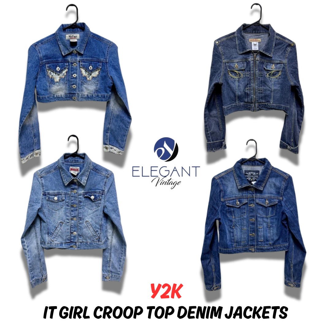 Jaquetas de Jeans Cropped Y2K It Girl - 10 peças - EV0223