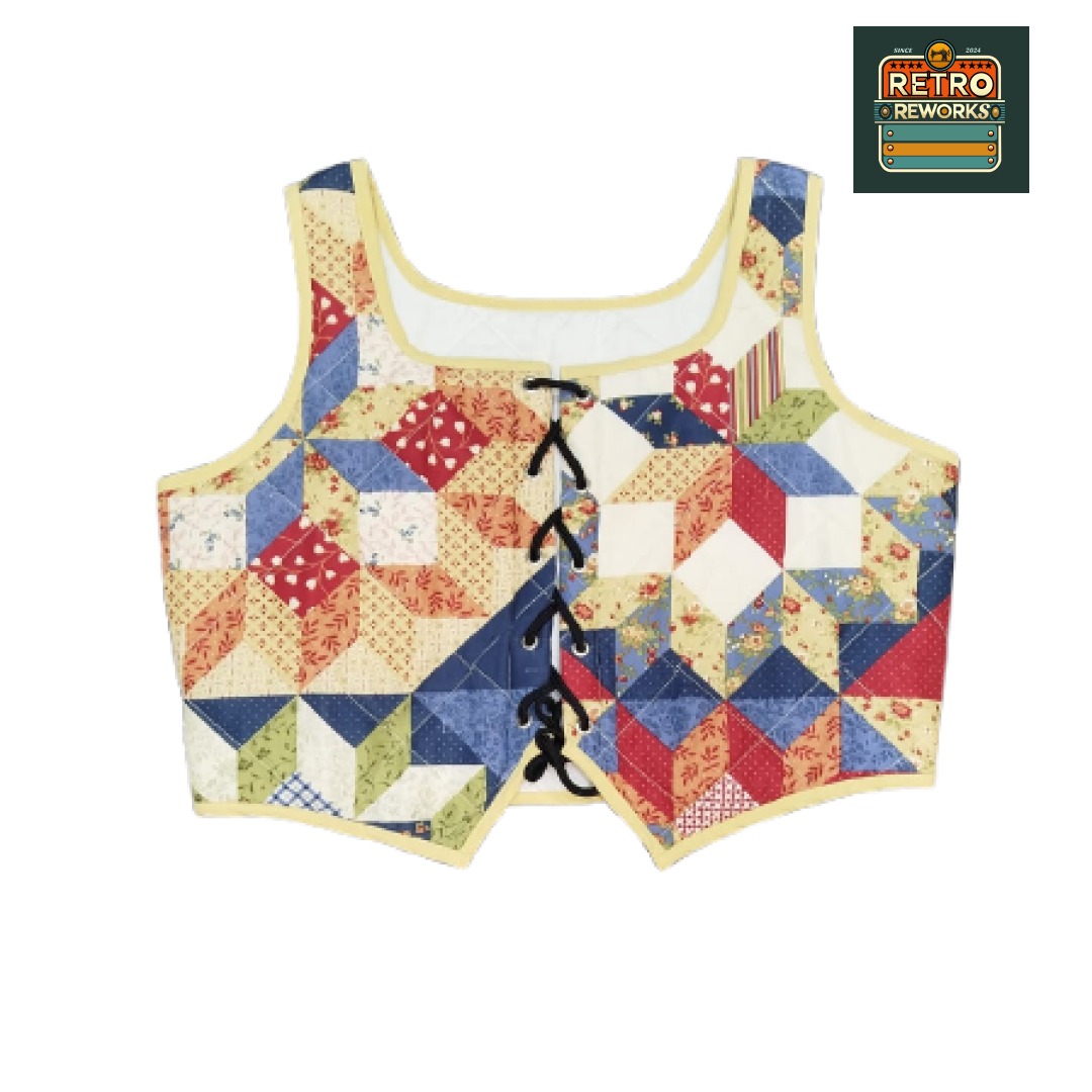 SS25 Top con lacci in pizzo riciclato