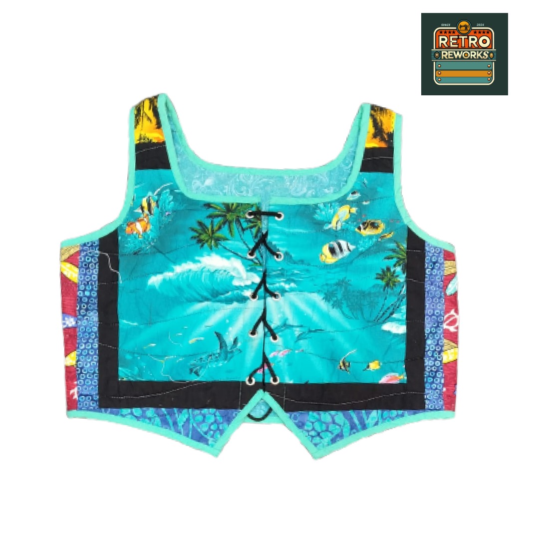 SS25 Top con lacci in pizzo riciclato