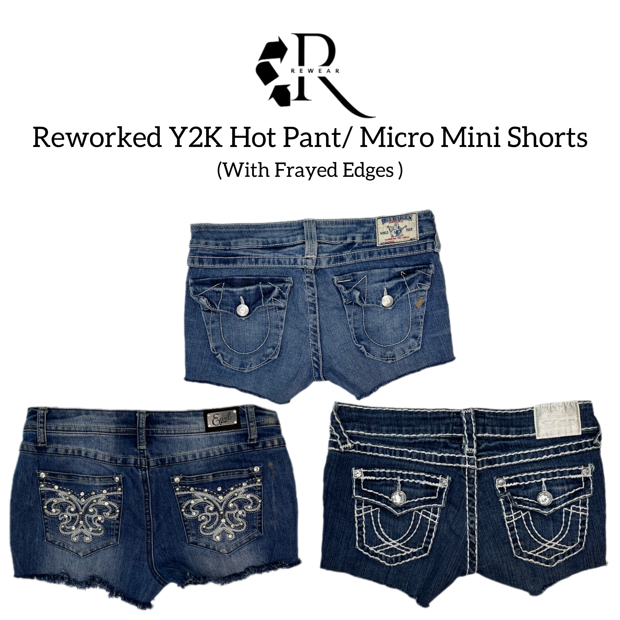 Hot Pants Reinterpretadas Y2K/ Micro Mini Shorts (10 Pcs)