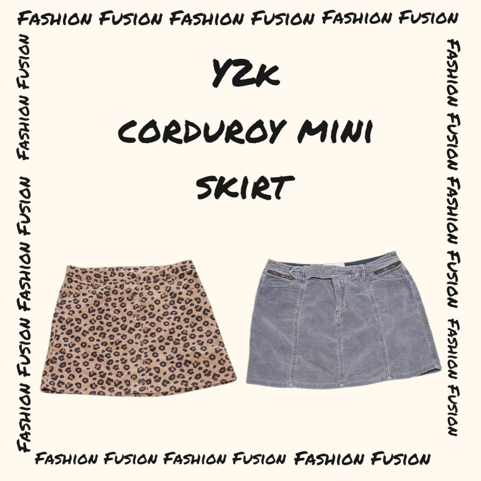(FF-856) Y2k Corduroy Mini skirt