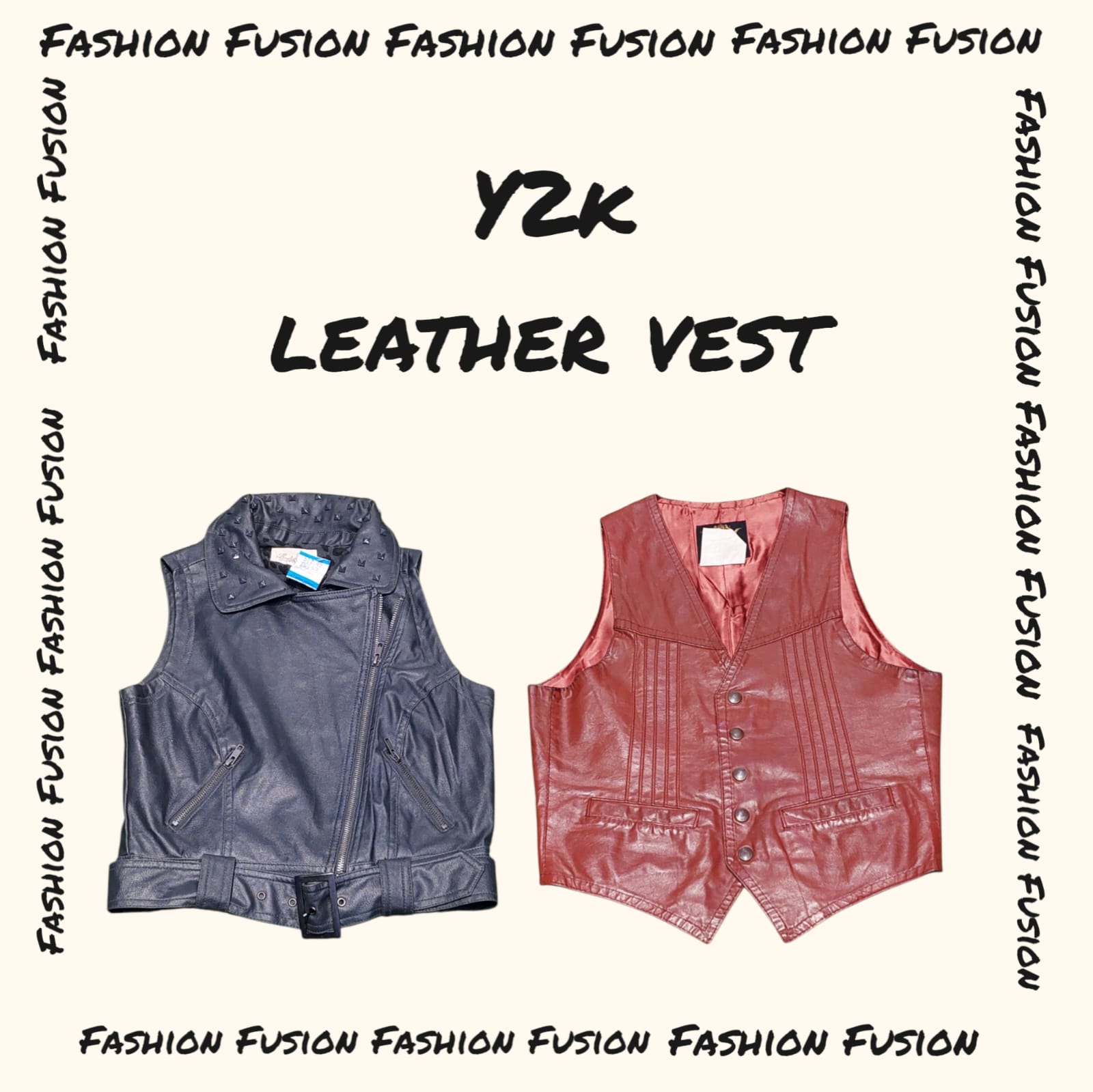 (FF-873) Colete de Couro Y2k