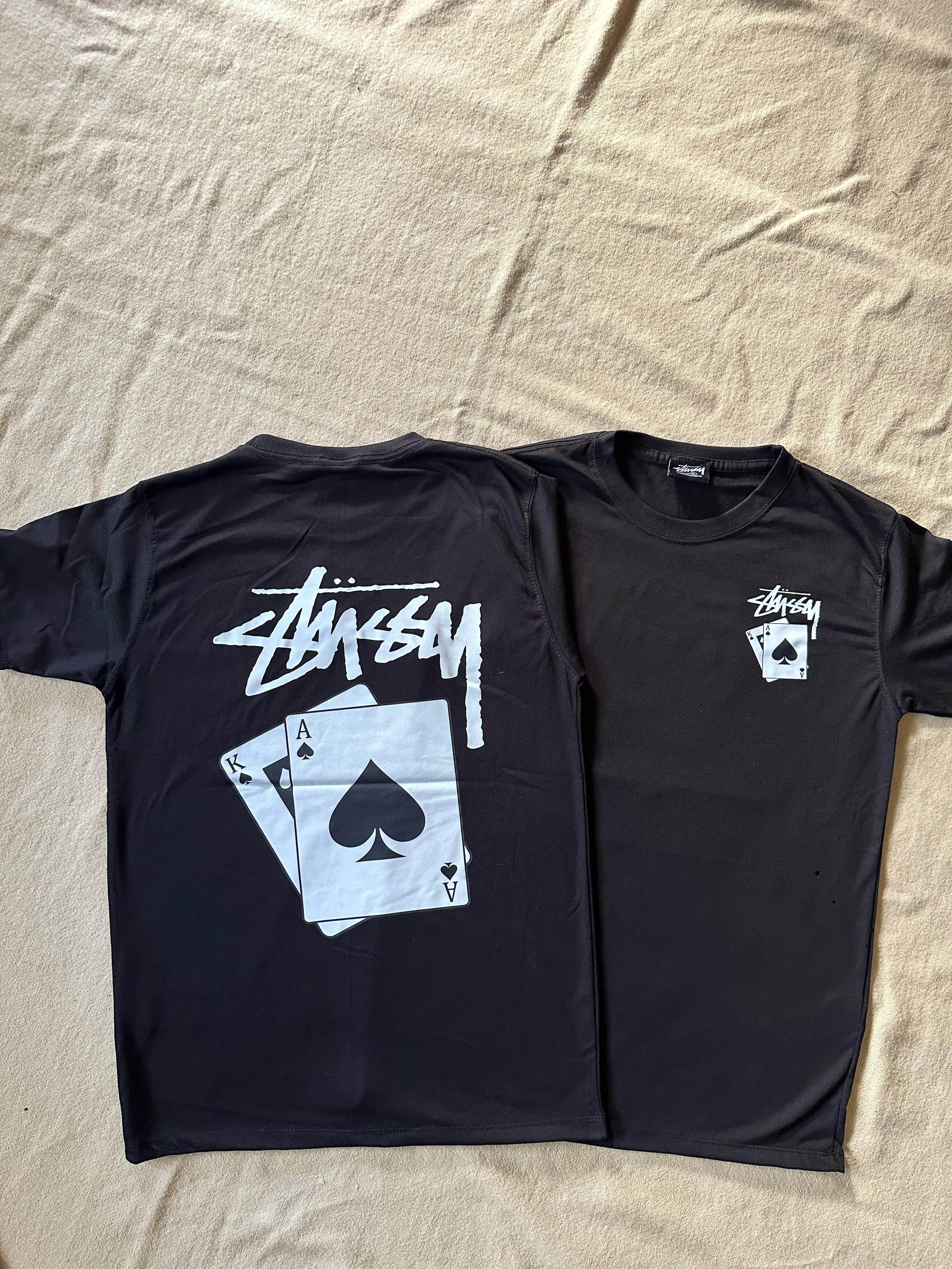 Stussy Überarbeitung Stil Karte schwarze T-Shirts 20 Stück