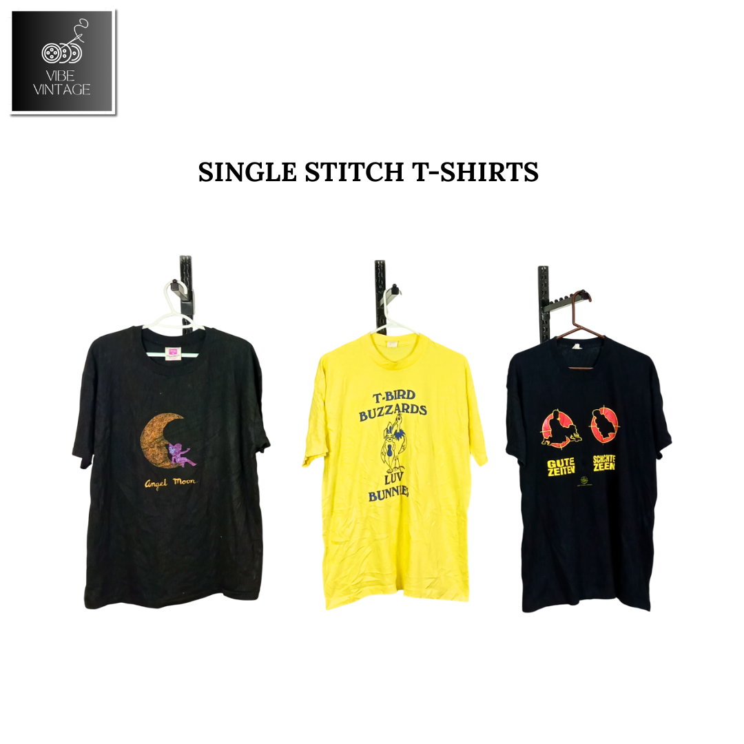 T-SHIRTS DE PONTO ÚNICO - 20 PCS (PACOTE 5)