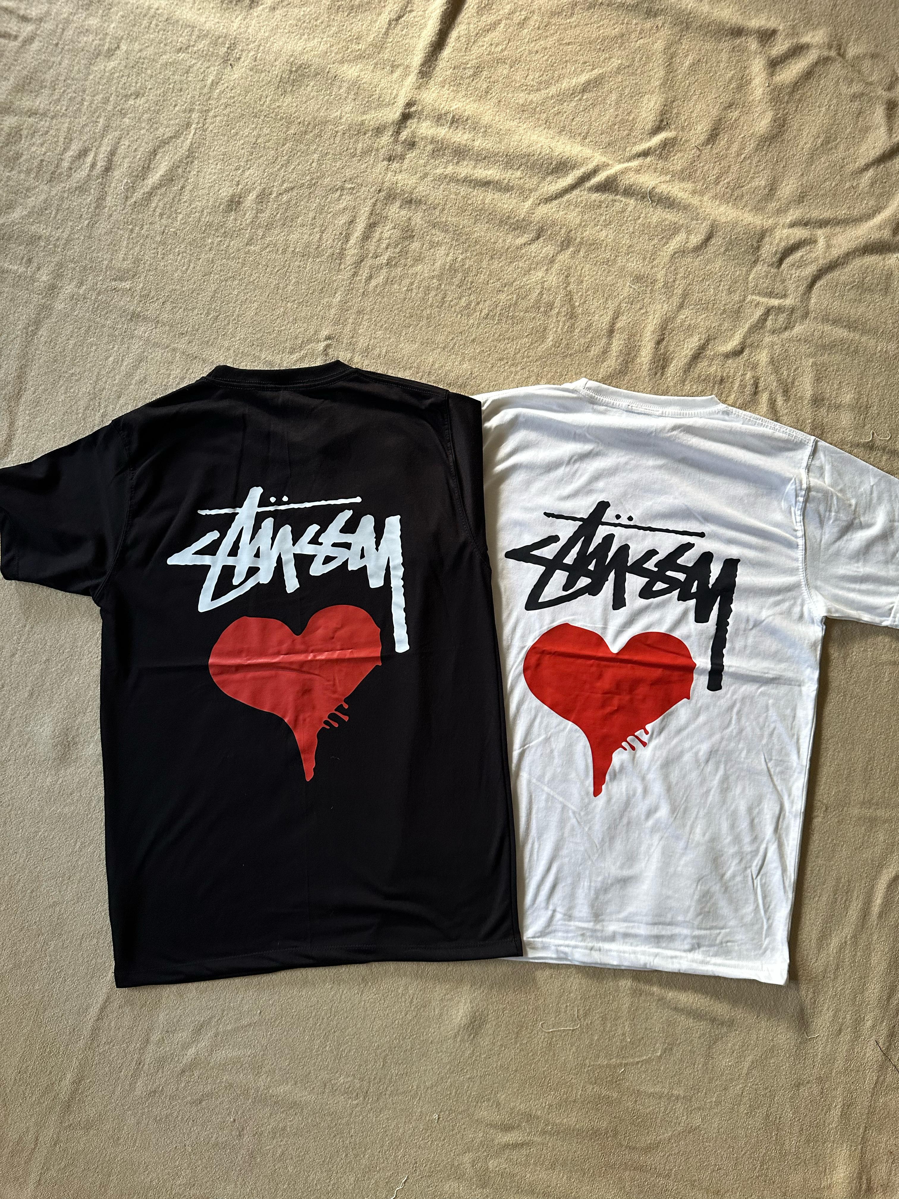 stussy Überarbeitungsstil Herz T-Shirts 20 Stück