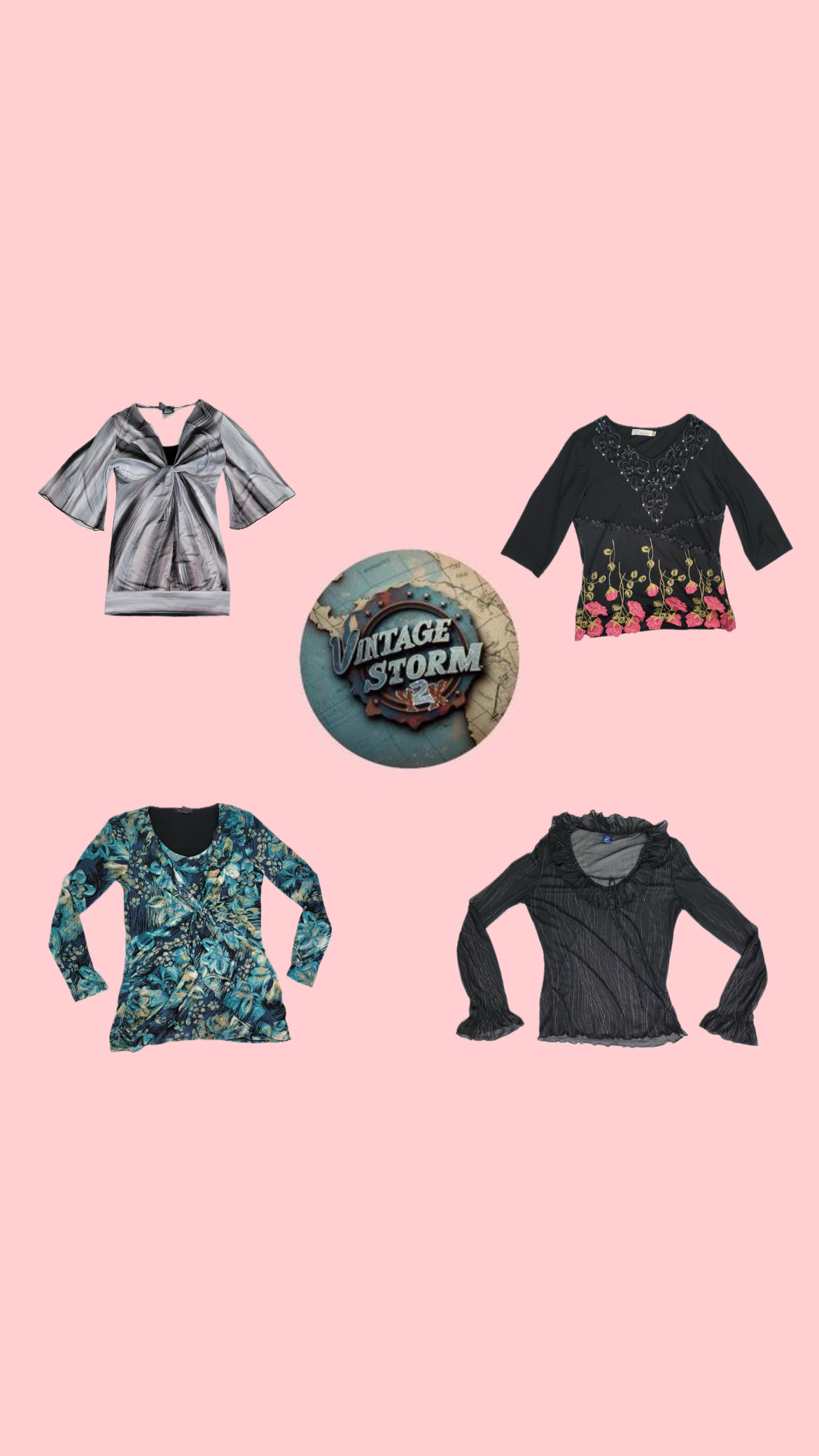 Y2K Aesthetic Poly Blouses