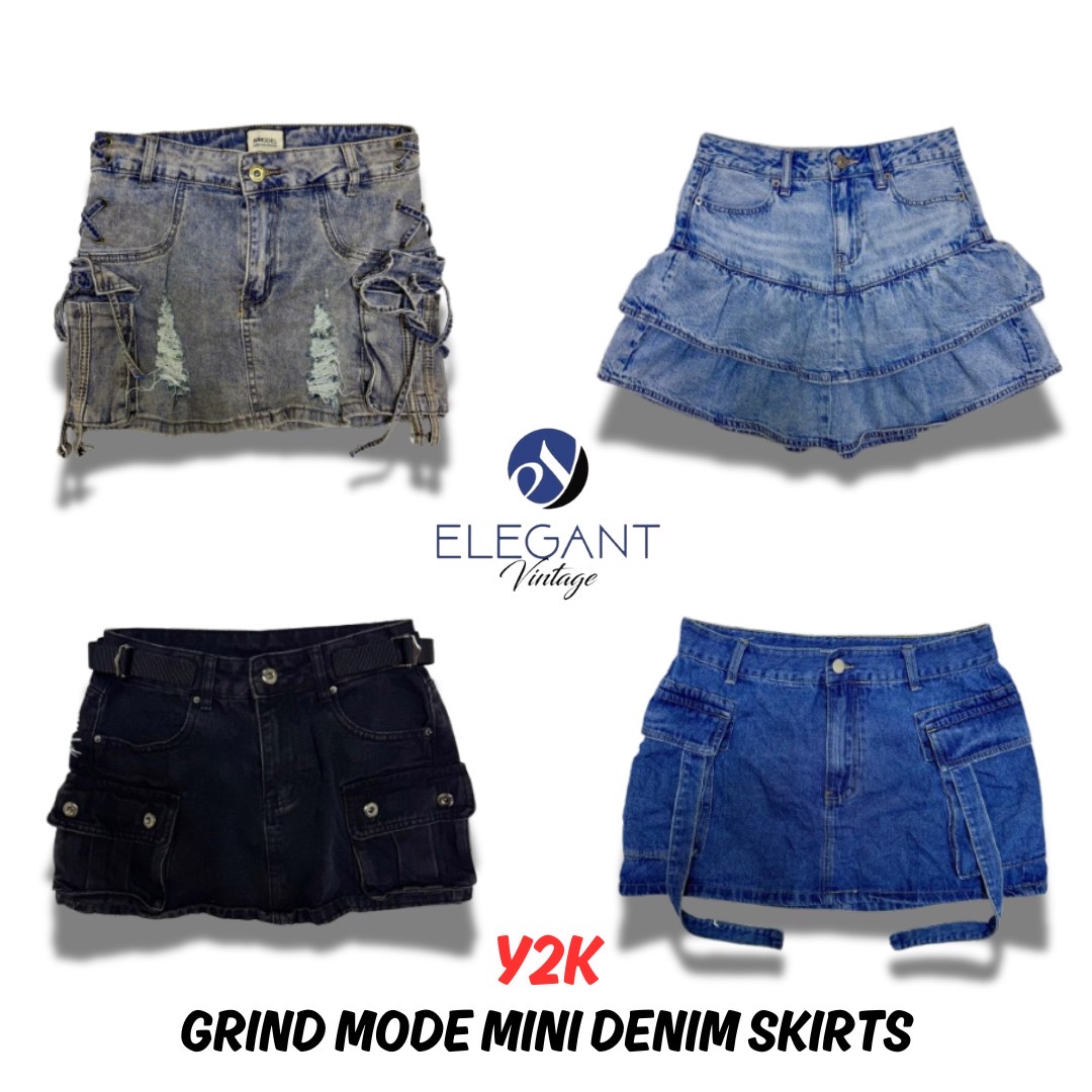 Y2K Grind Mode Mini Denim Skirts - 11 pieces - EV0233