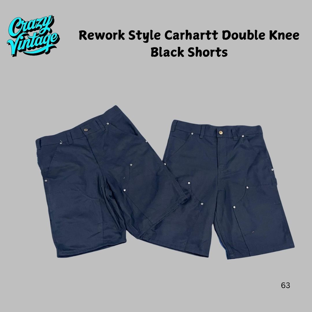 Rework Style Carhartt Double Knee Shorts (Black)