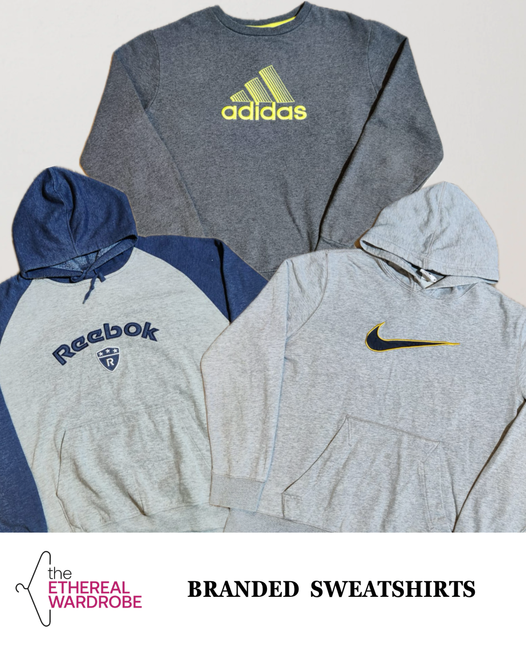 10枚のビンテージパーカー、Nike、Adidas、Reebokなどのブランドを含む（RN：1088）