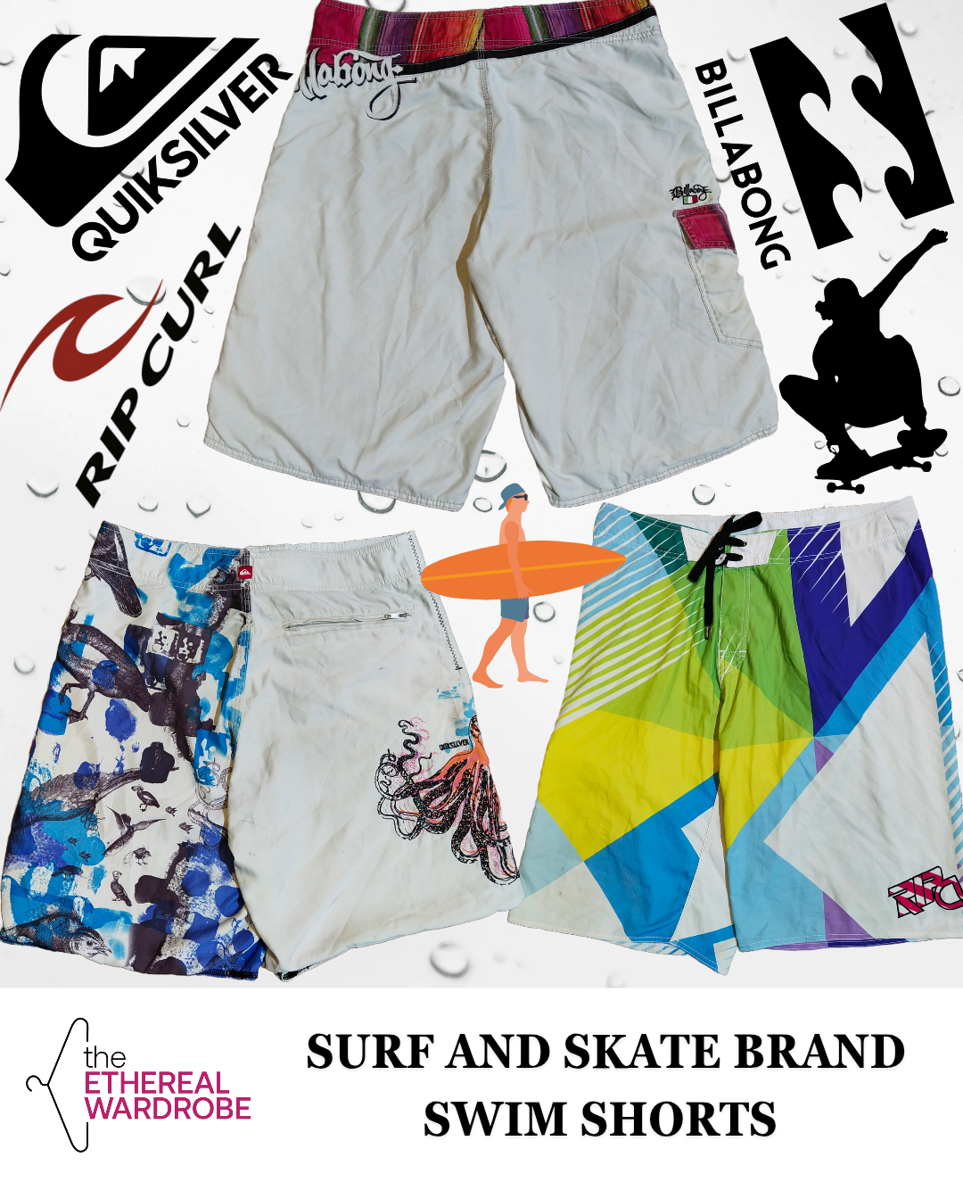 Skateboard and Surf Brand Swim Shorts Bundle of 10 pcs (RN#1076)