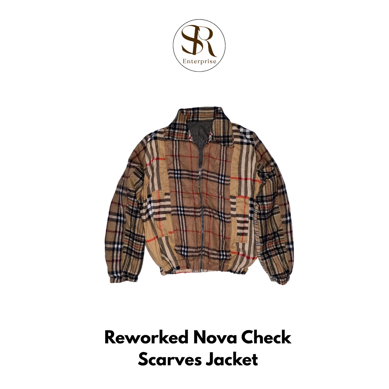 Reworked Nova Check Scarves Jacket