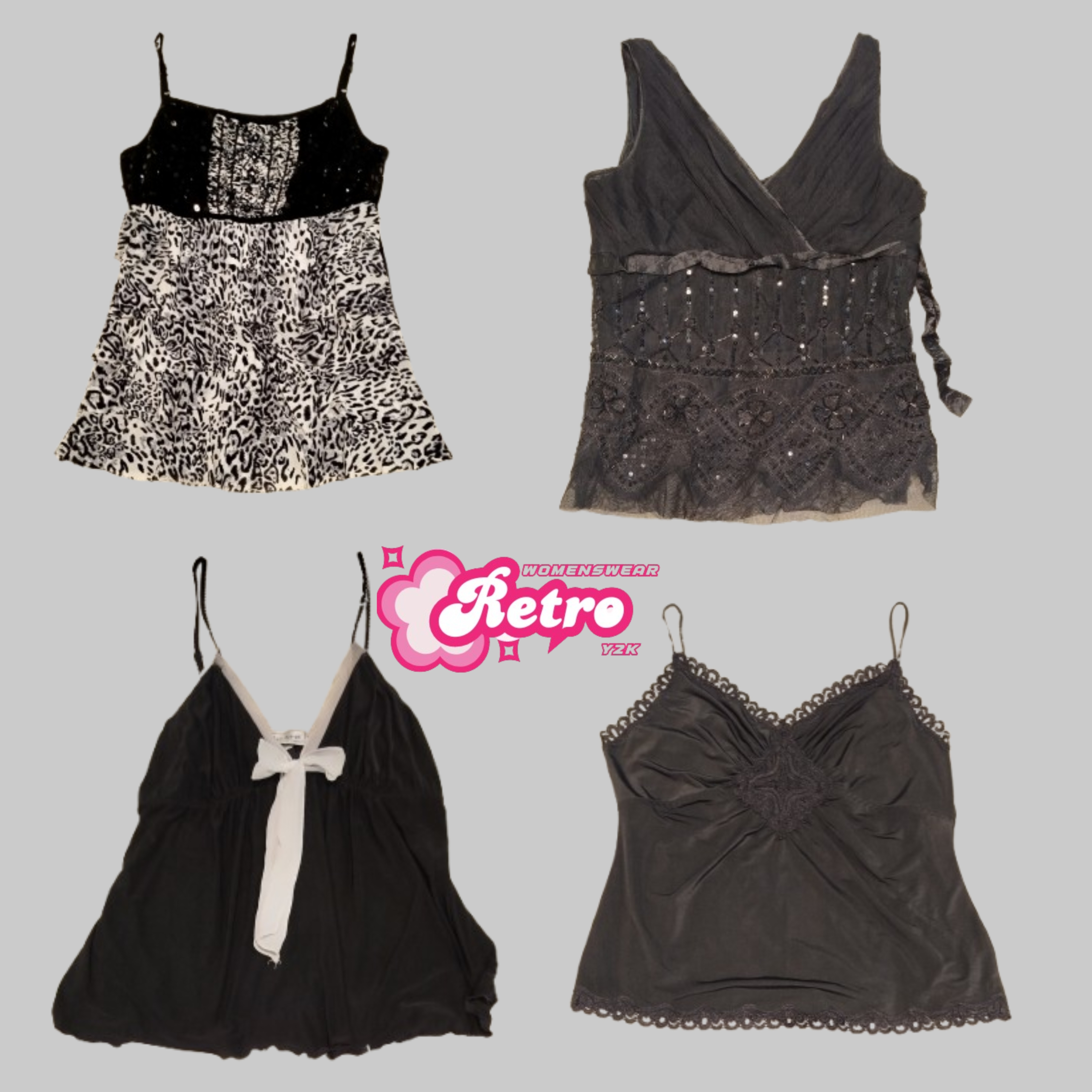 Y2k Gothic Glam Cami Tops (May-06)