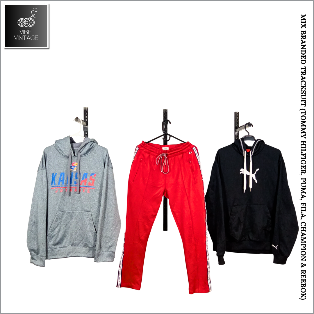 MIX BRANDED TRACKSUITS - 15 PCS (TOMMY HILFIGER, PUMA, FILA, CHAMPION & REEBOK)