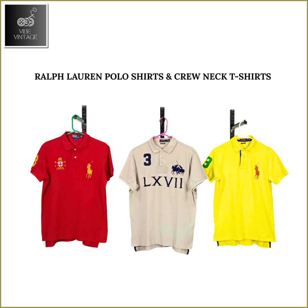RALPH LAUREN POLO SHIRTS & CREW NECK T-SHIRTS - 29 PCS