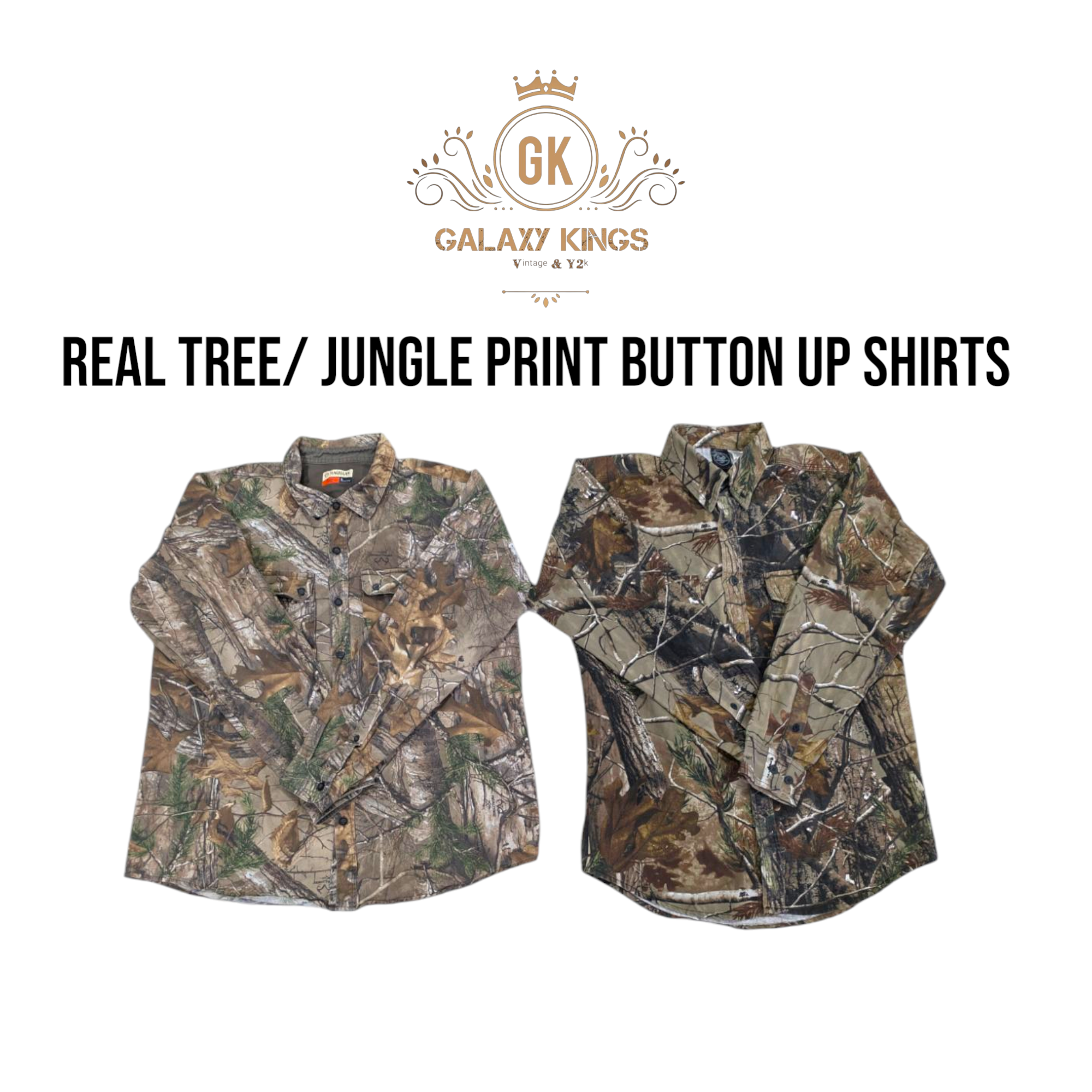 Real Tree and Jungle Print Button Up Shirts