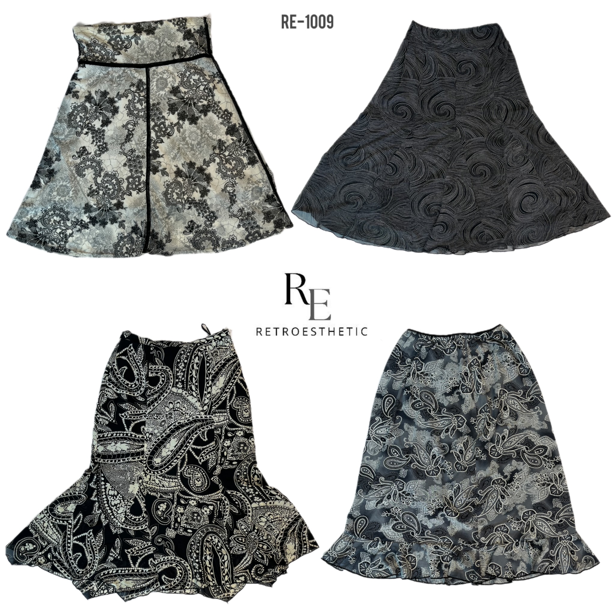 Y2K Black Gothic Summer Skirts (RE-1009)