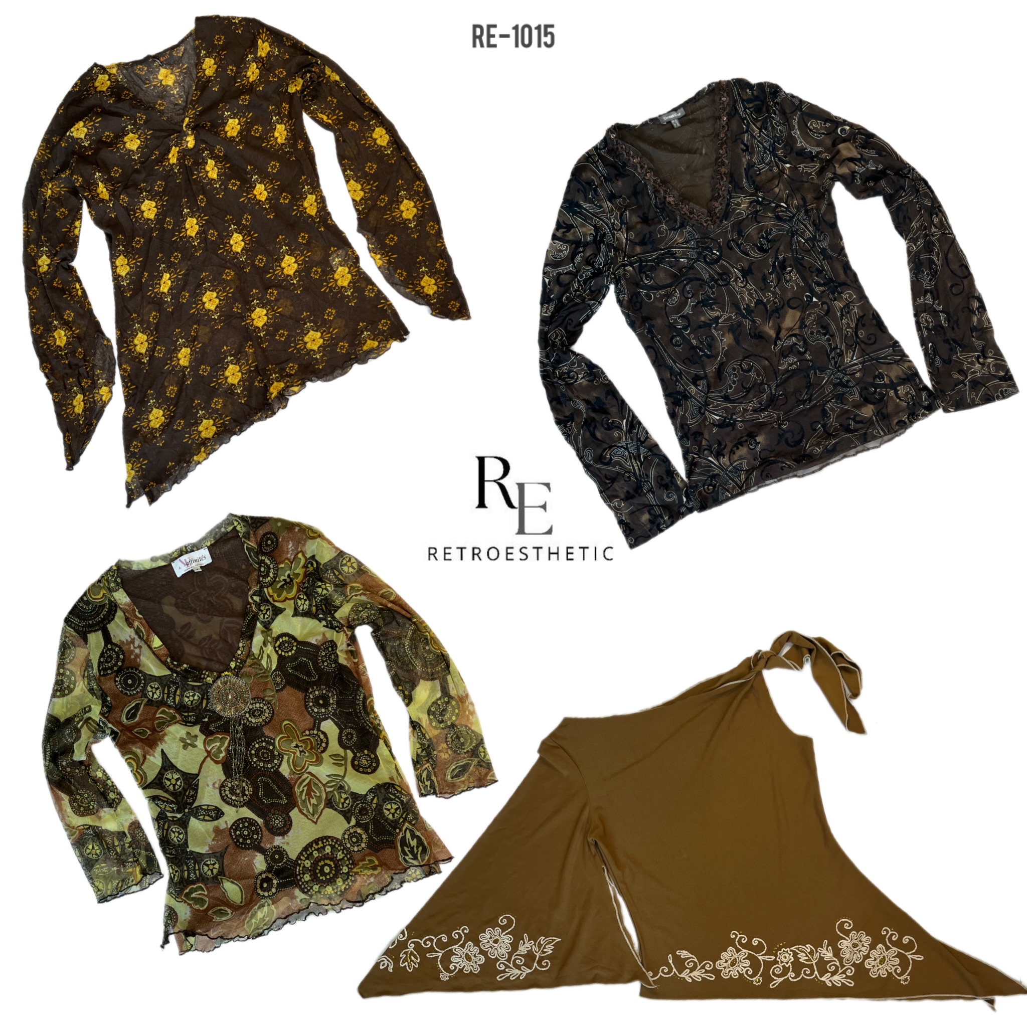 Y2K Earthy Tone Full Sleeve Tops (RE-1015)