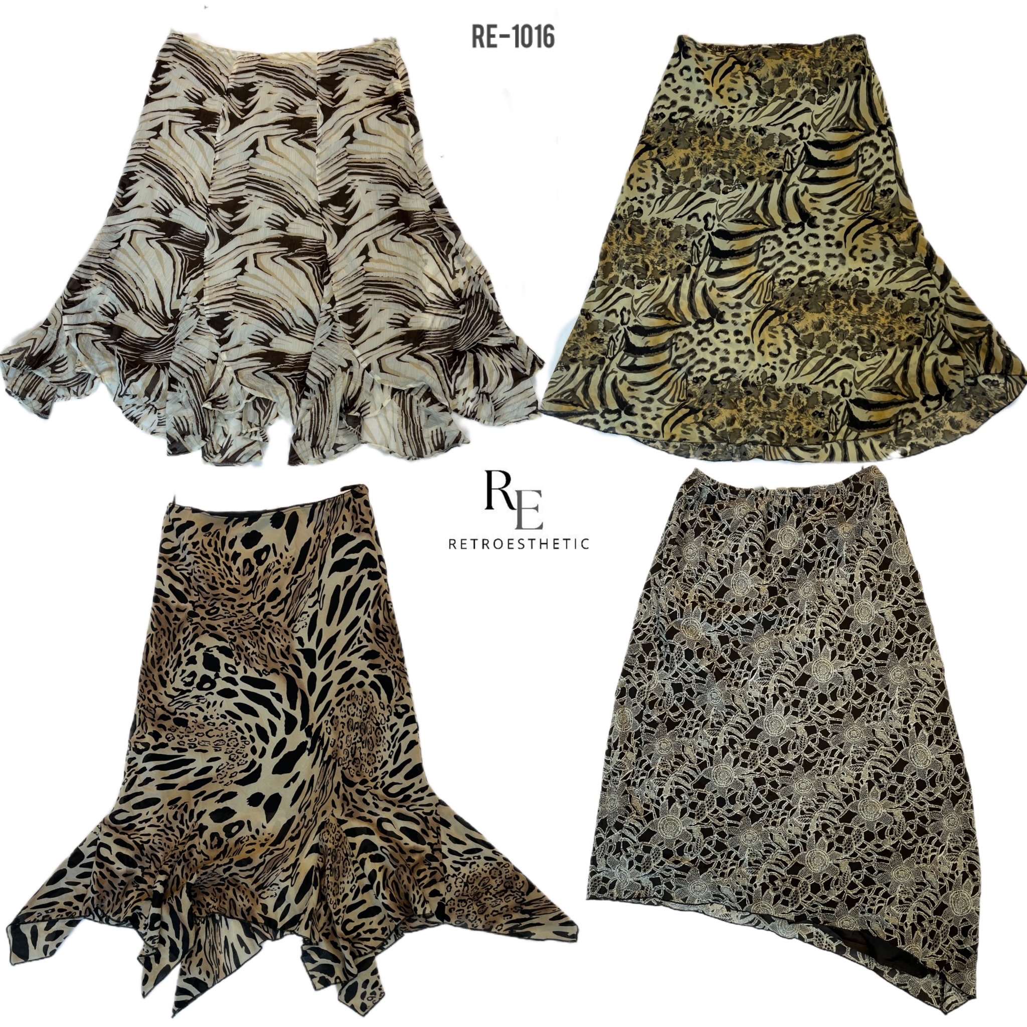 Y2K Animal Print Mix Poly Skirts (RE-1016)
